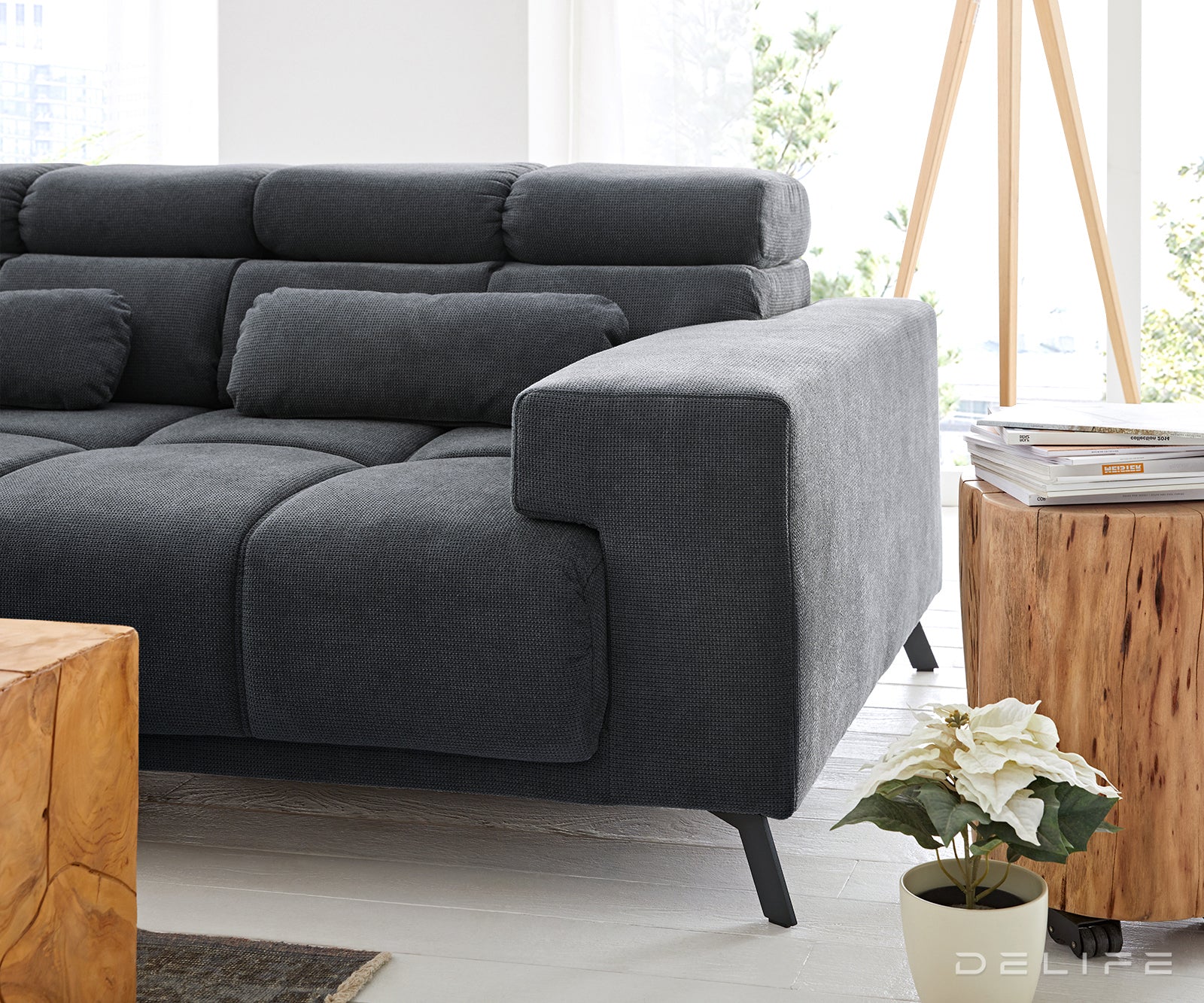 Kotna sedežna garnitura Ordino 284x200cm, Material: Mikrofibra