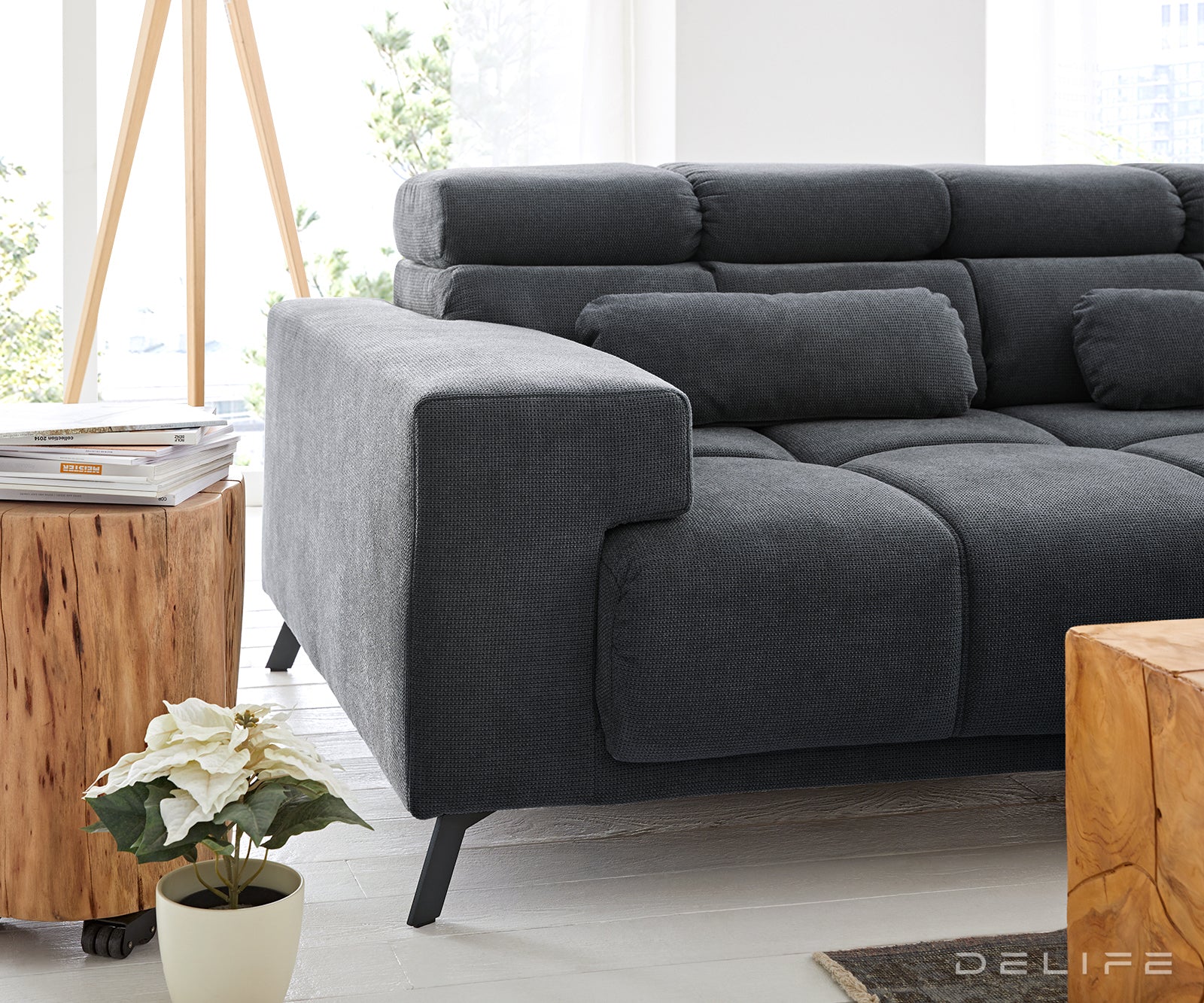 Kotna sedežna garnitura Ordino 284x200cm, Material: Mikrofibra