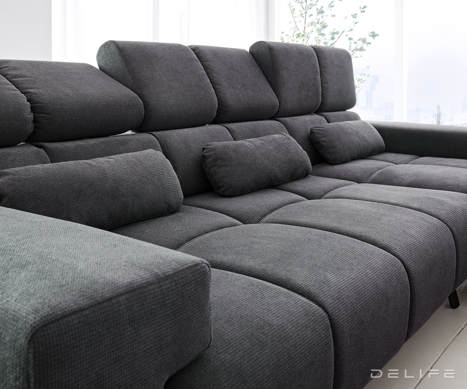 Kotna sedežna garnitura Ordino 284x200cm, Material: Mikrofibra