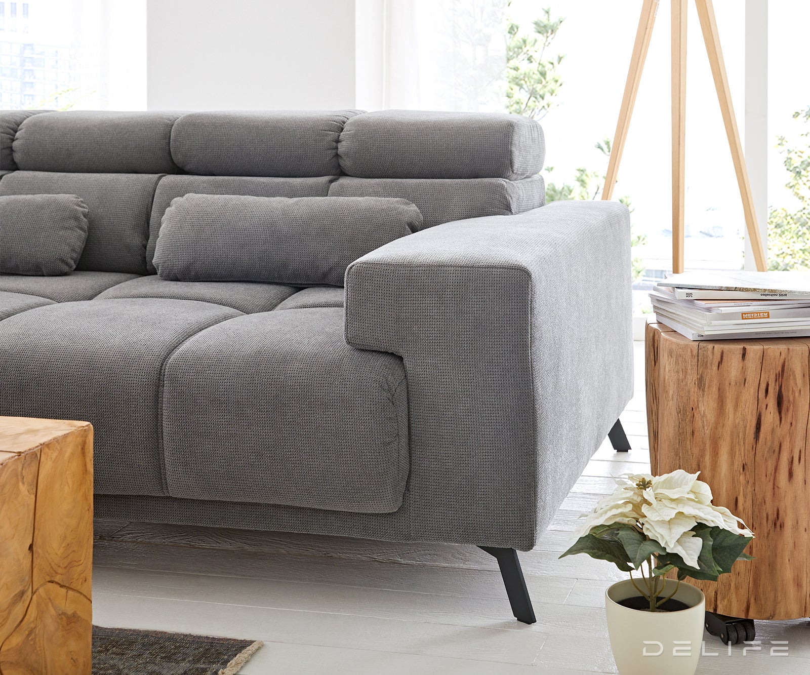 Kotna sedežna garnitura Ordino 284x200cm, Material: Mikrofibra