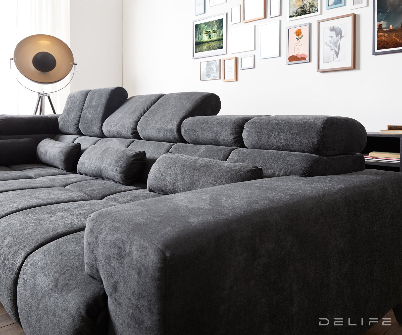 Kotna sedežna garnitura Catan 295x230cm, Material: Mikrofibra