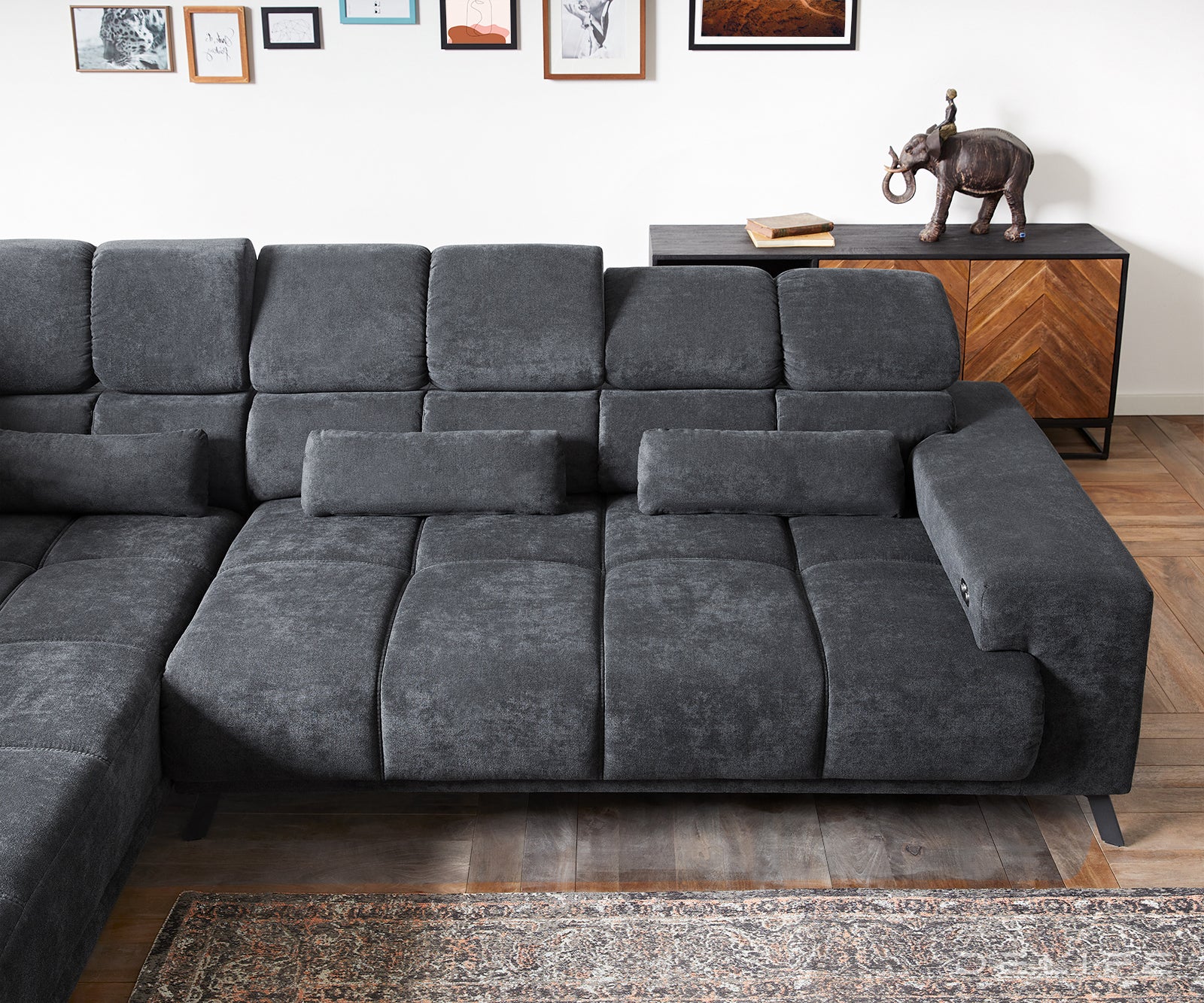 Kotna sedežna garnitura Catan 295x230cm, Material: Mikrofibra