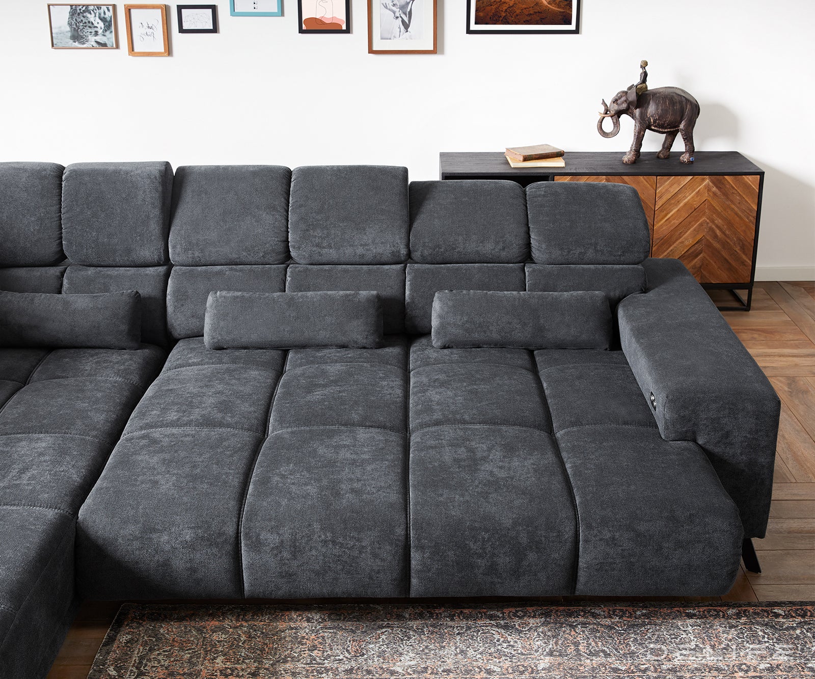 Kotna sedežna garnitura Catan 295x230cm, Material: Mikrofibra