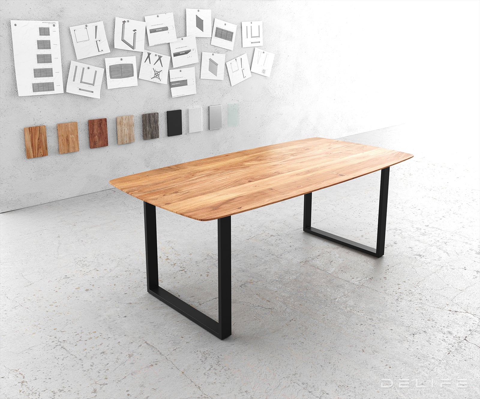 Jedilna miza Edge Bott, Material: Akacija