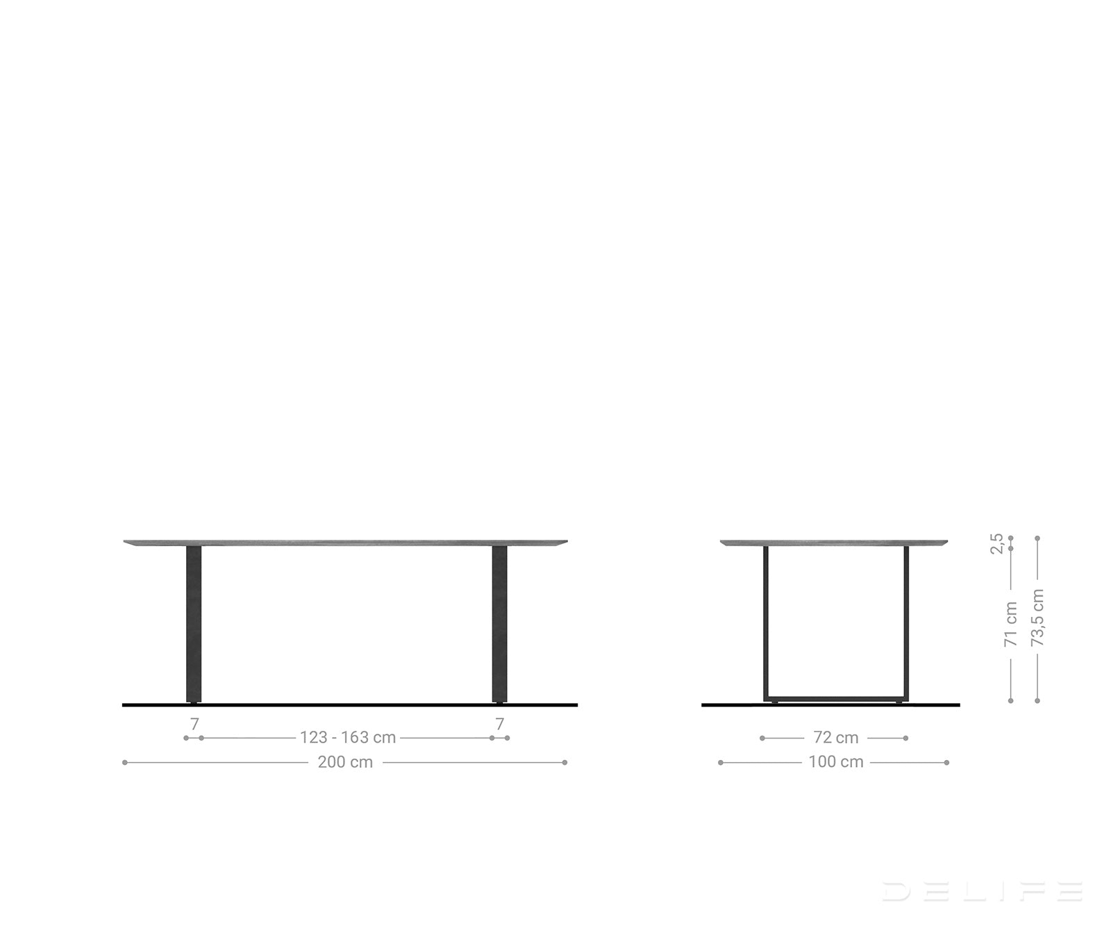 Jedilna miza Edge Bott, Material: Akacija