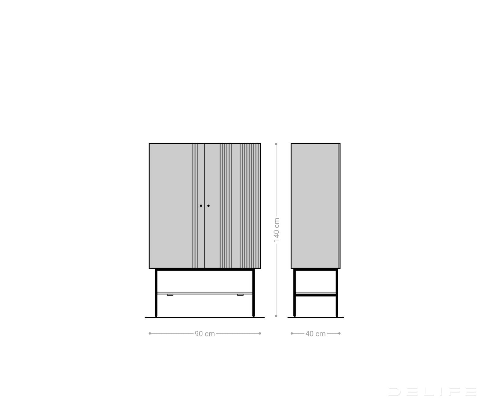Visoka komoda Nestos 90x140cm, Material: Mango