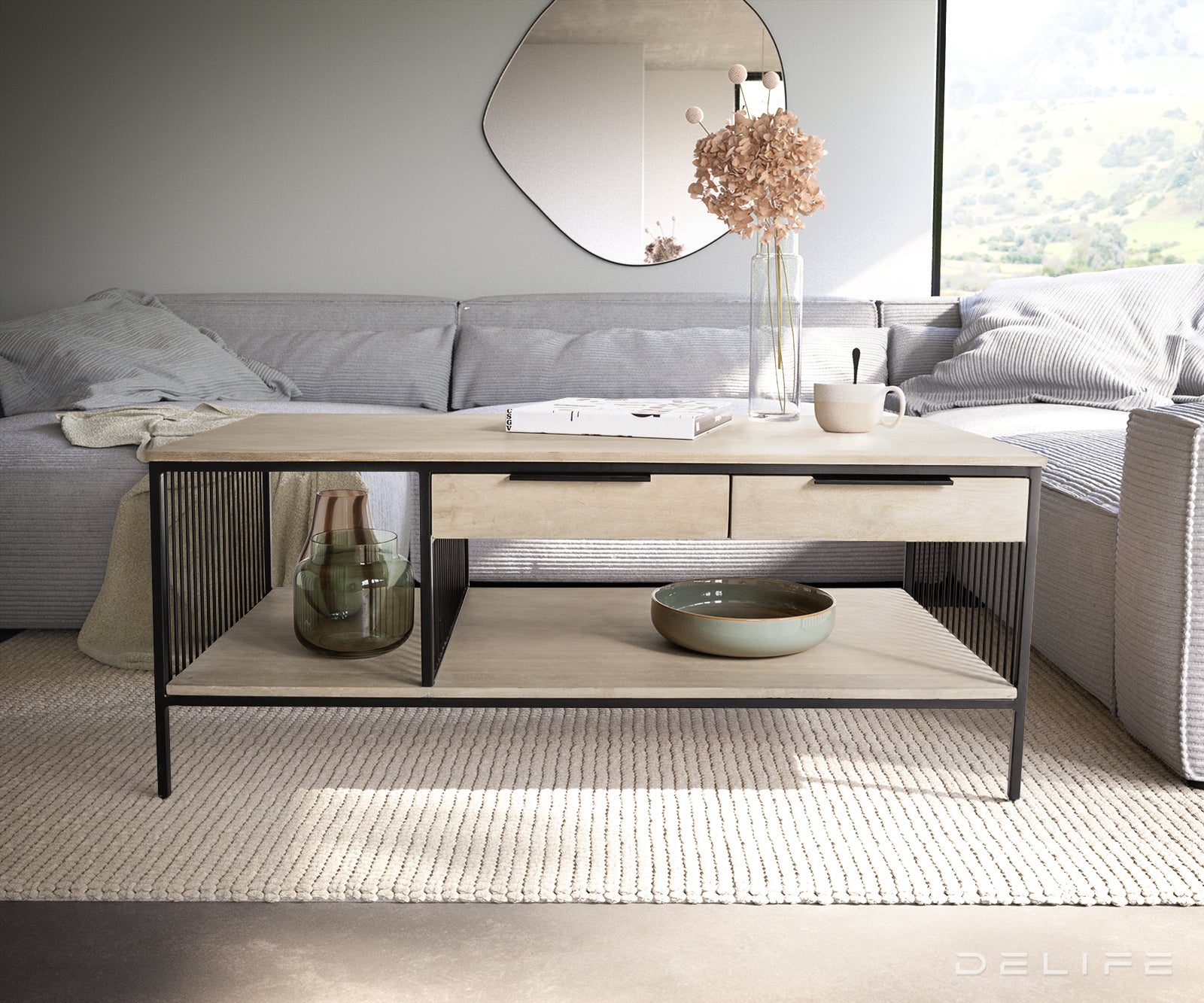 Klubska mizica Libina 120x60x50cm, Material: Mango