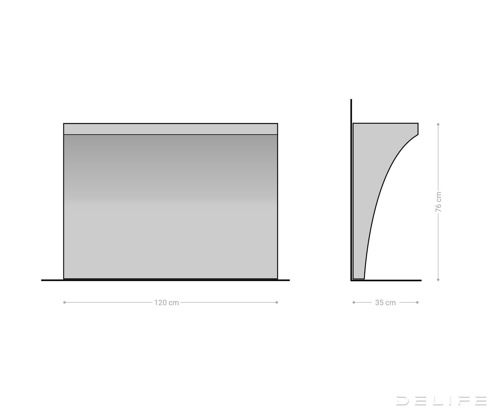 Konzola Eremos 120x35cm, Material: Akacija