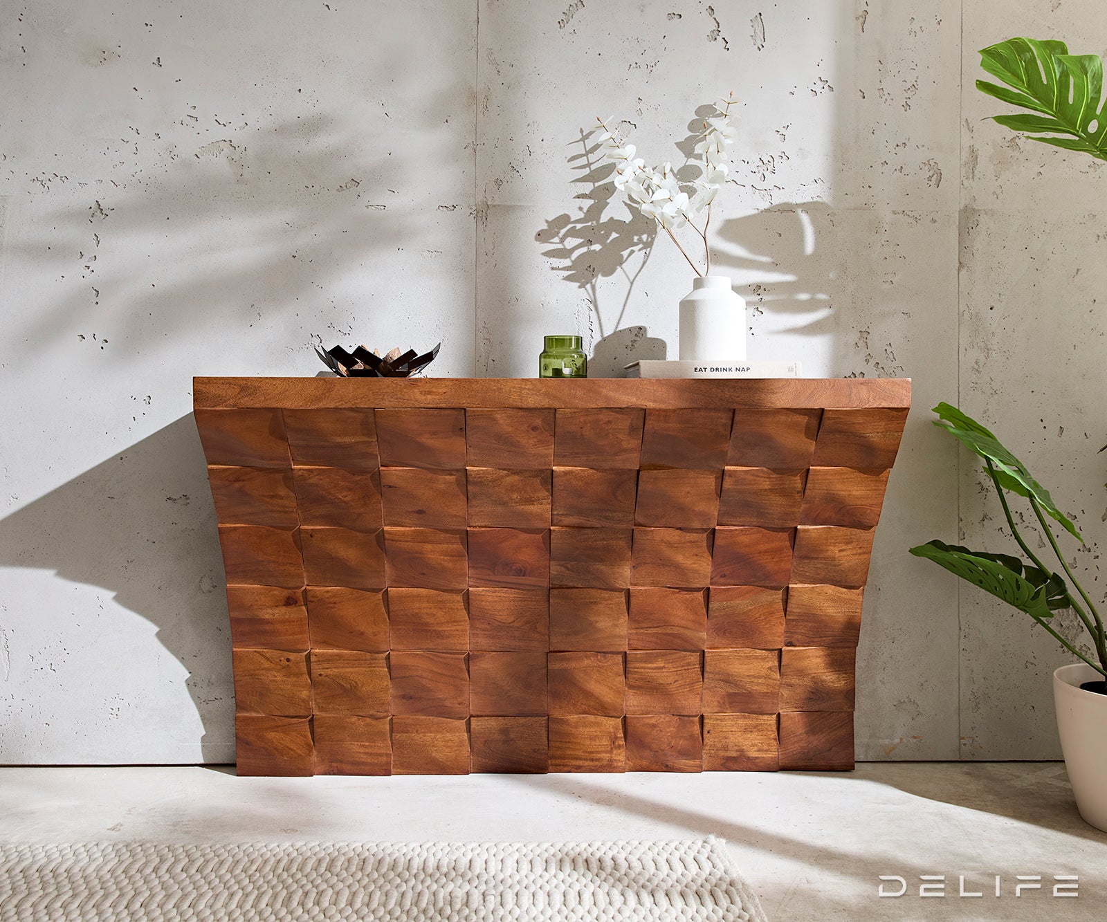 Konzola Eremos 120x35cm, Material: Akacija