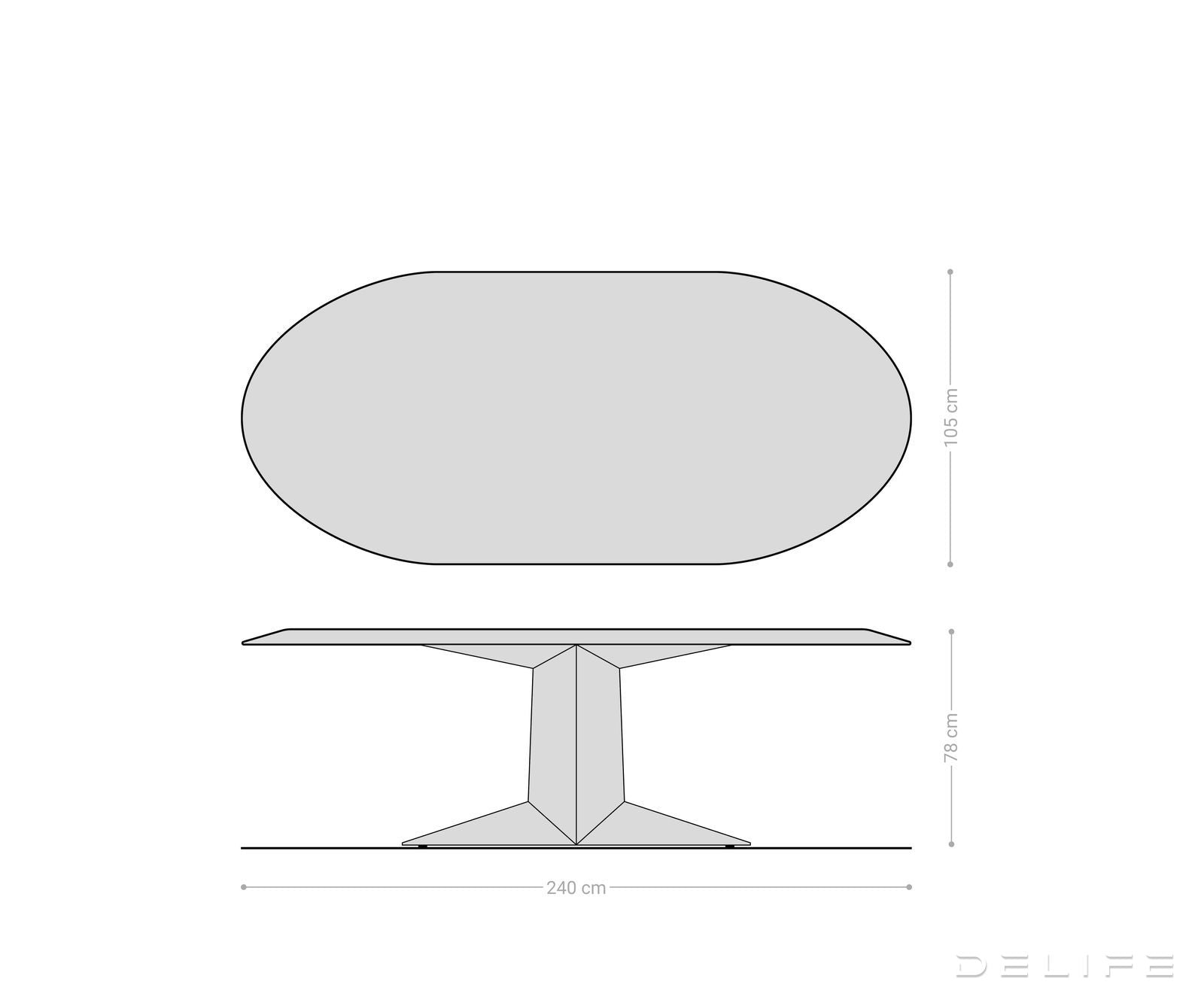 Jedilna miza Aithon 240x105 cm, Material: Bagrem