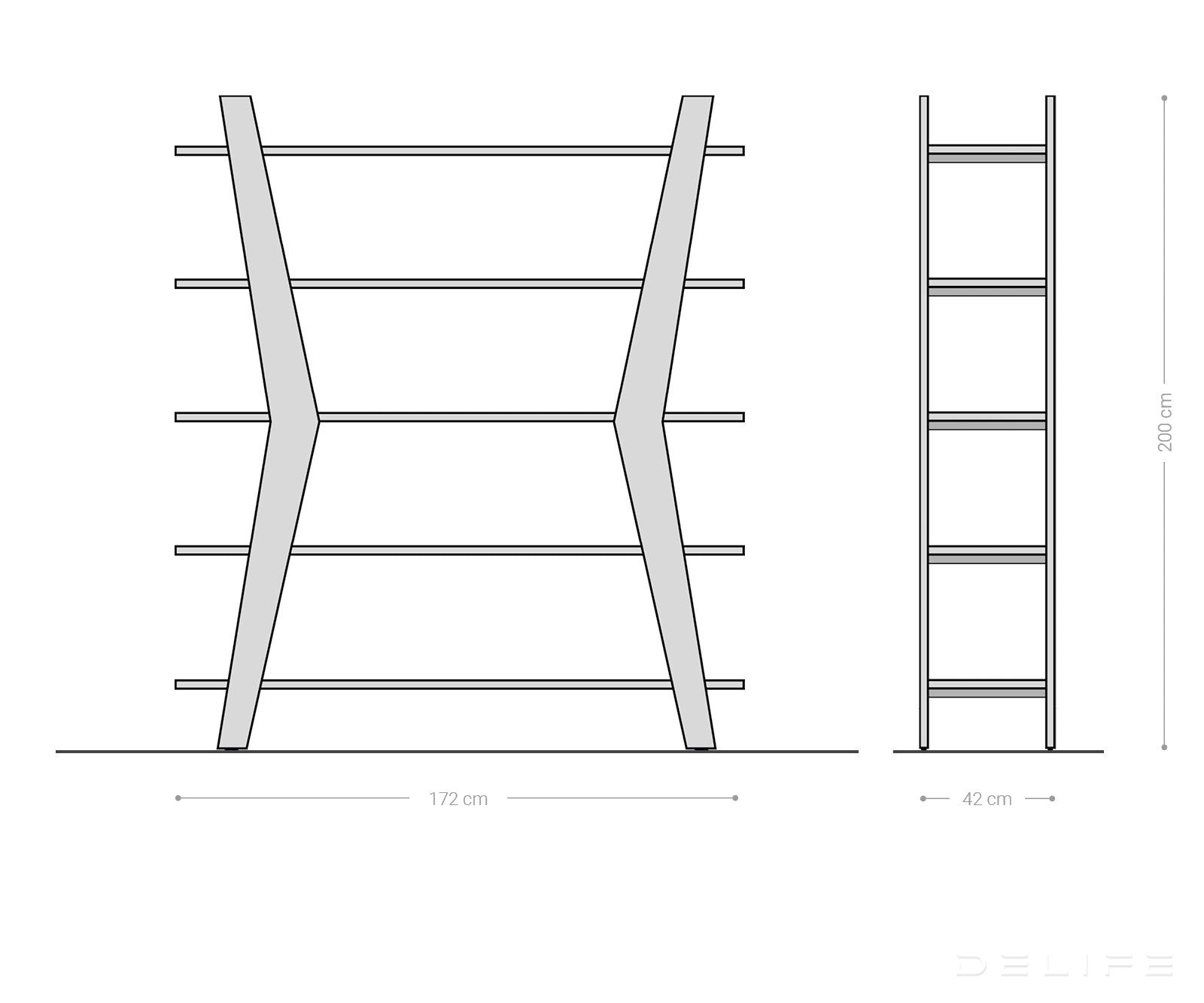 Xanthios kredenca 170x40cm, Material: Akacija