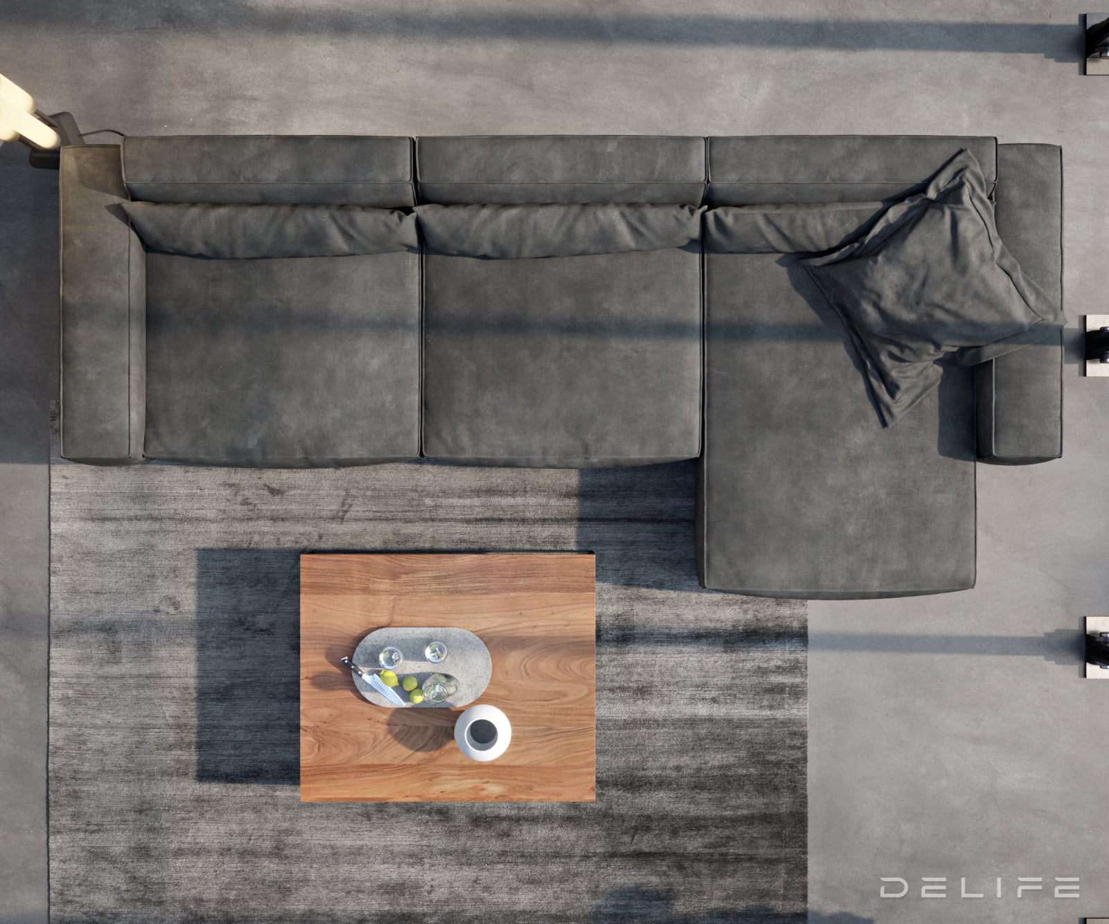 Kotna sedežna garnitura Sirpio XL 370x173cm, Material: Umetno usnje