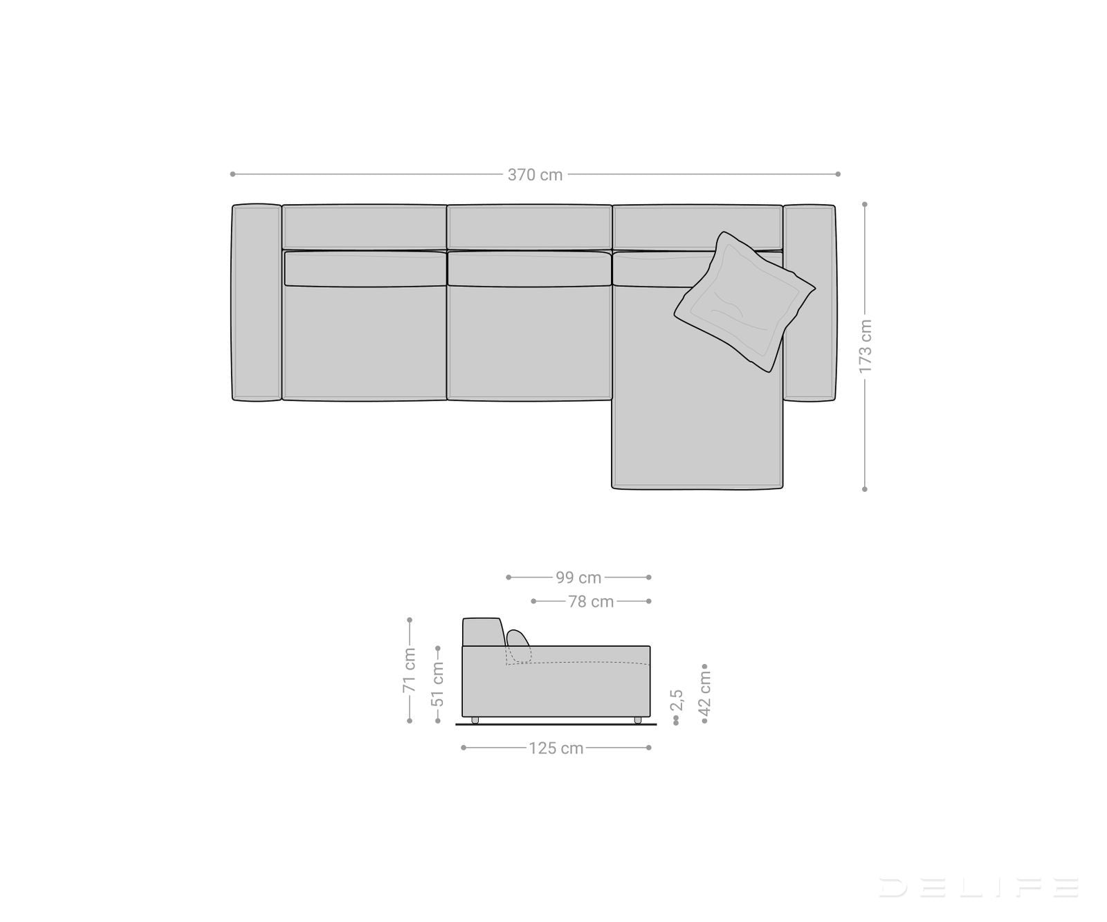 Kotna sedežna garnitura Sirpio XL 370x173cm, Material: Umetno usnje