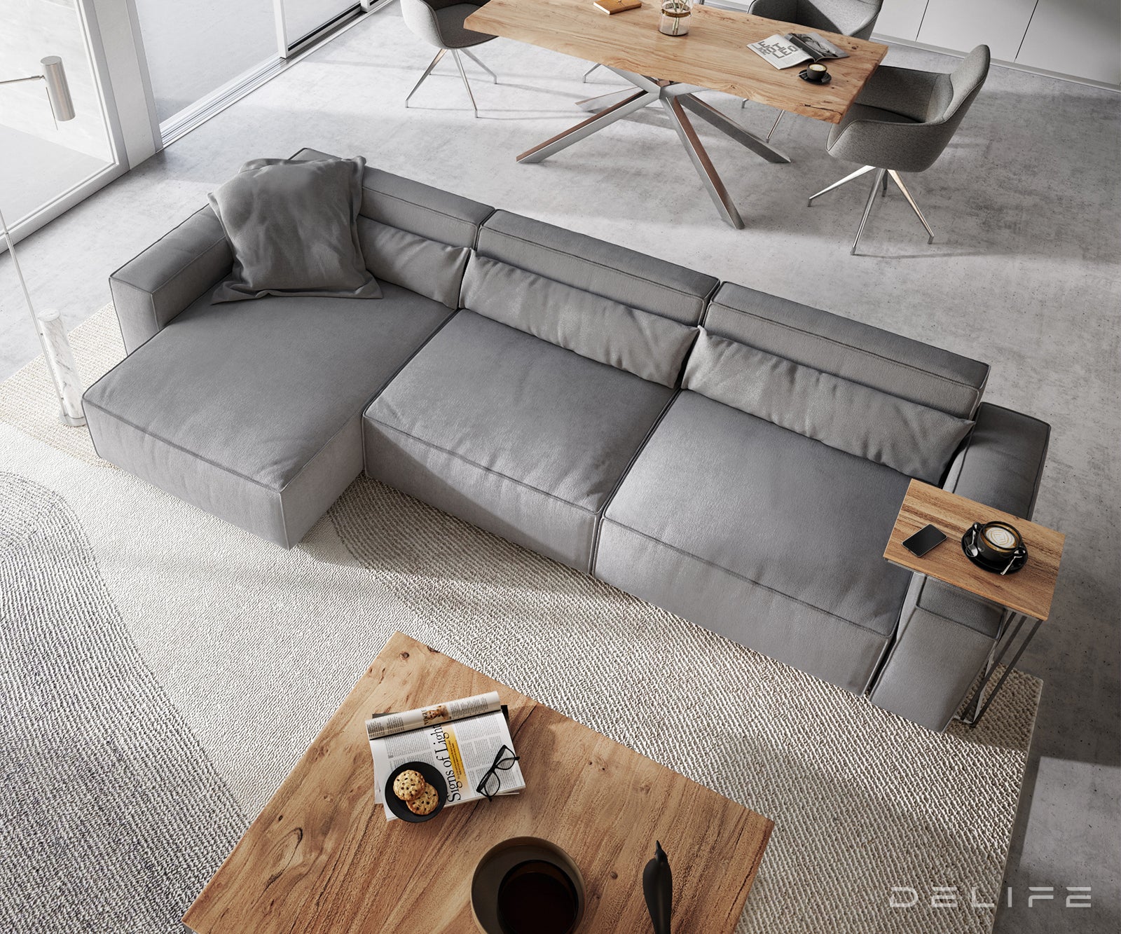 Kotna sedežna garnitura Sirpio XL 370x173cm, Material: Mikrofibra