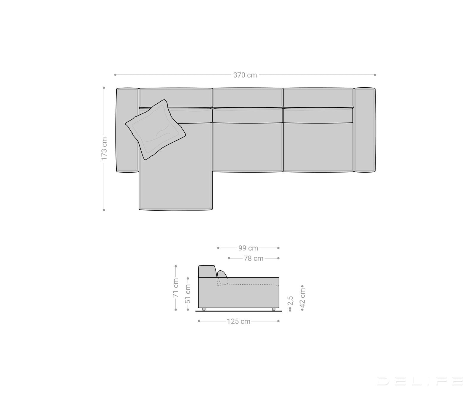 Kotna sedežna garnitura Sirpio XL 370x173cm, Material: Mikrofibra