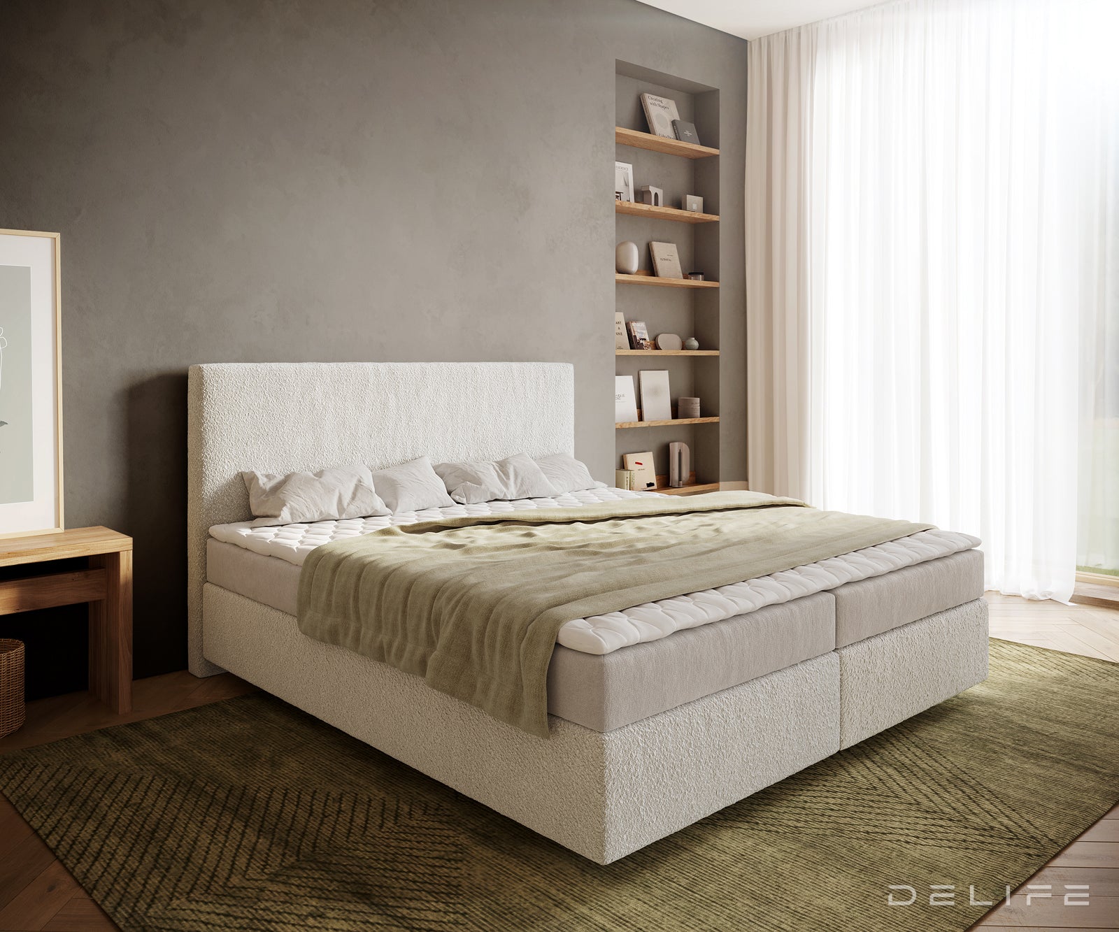 Postelja z vzmetnim okvirjem Dream-Well, Material: Bukle 