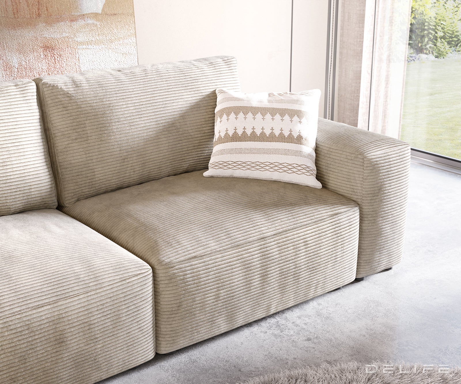 Kavč Lanzo XL 273x125cm, Material: Rebrasta tkanina