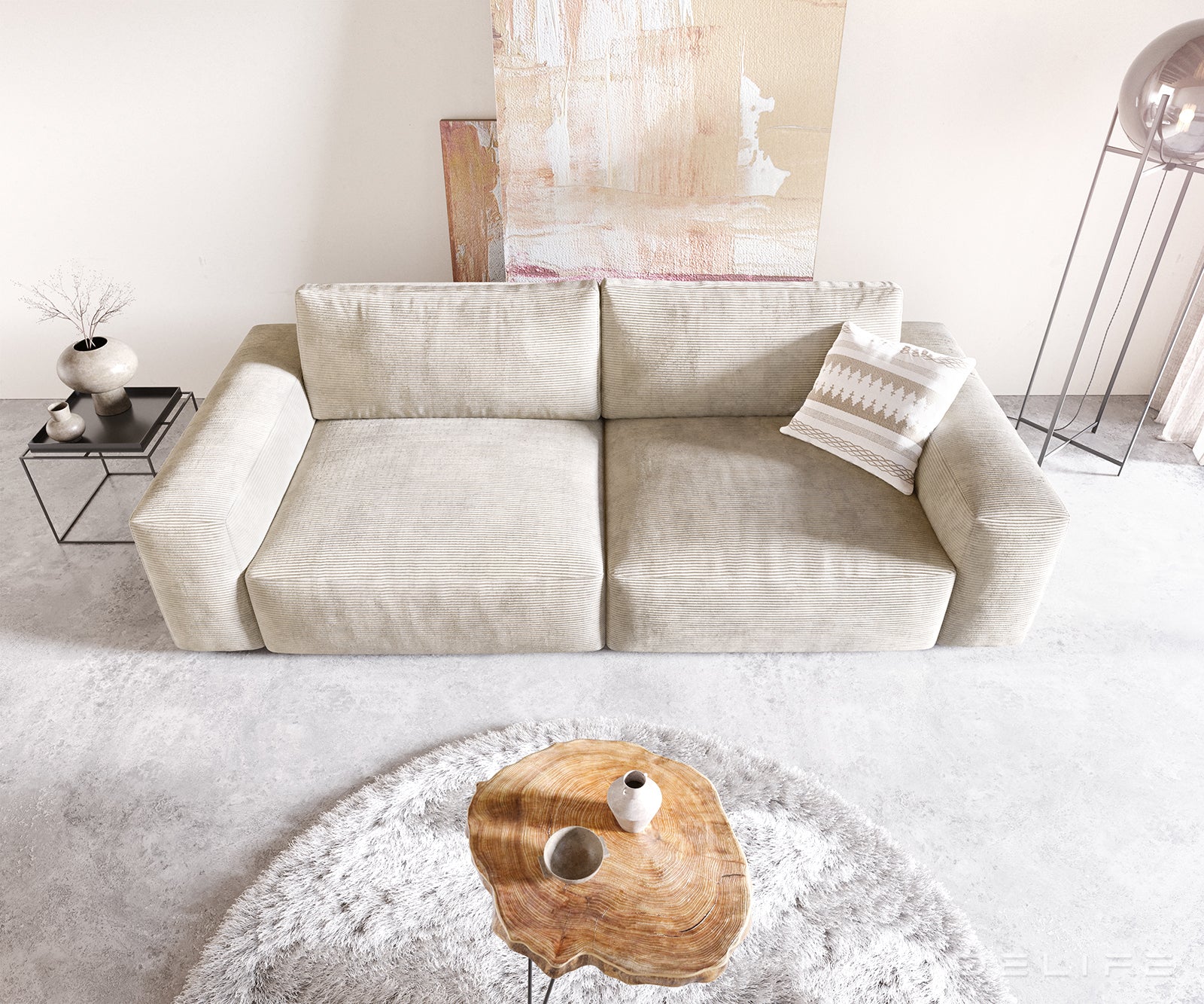 Kavč Lanzo XL 273x125cm, Material: Rebrasta tkanina