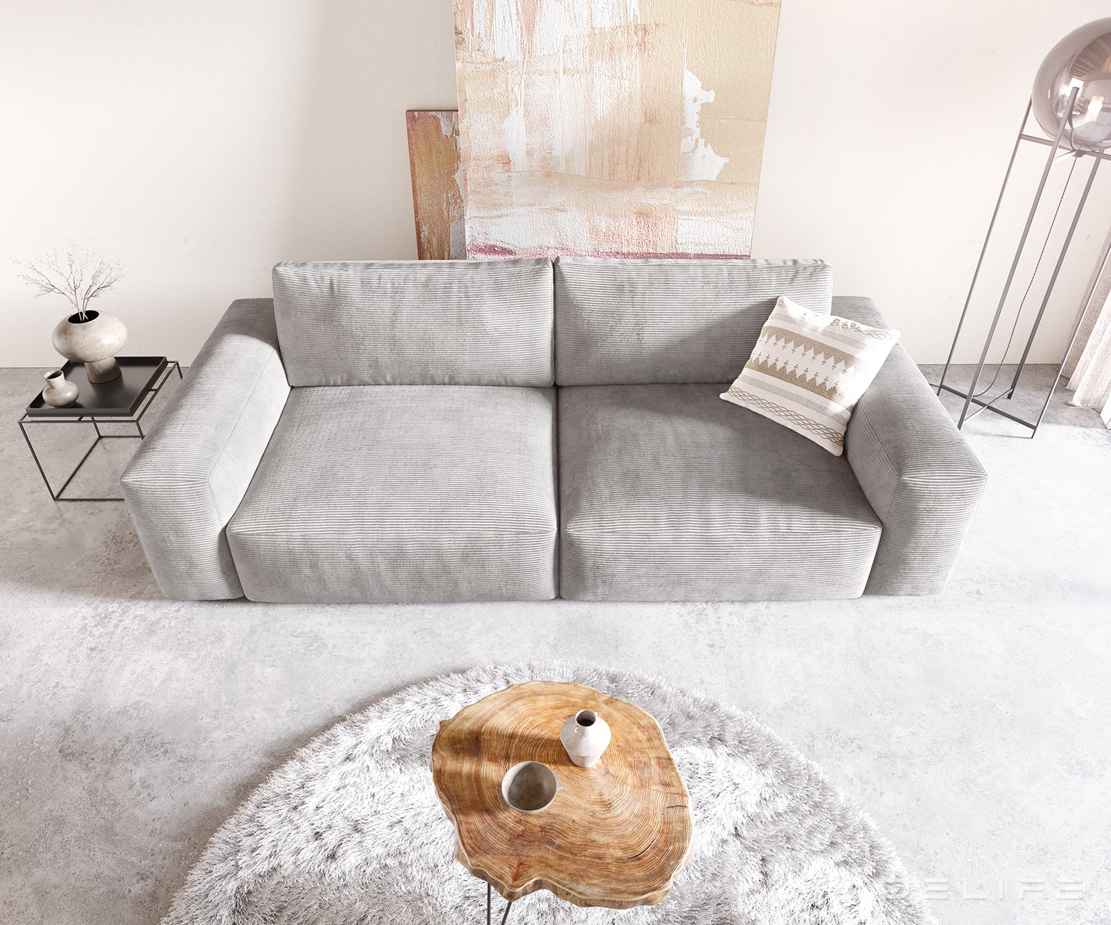 Kavč Lanzo XL 273x125cm, Material: Rebrasta tkanina