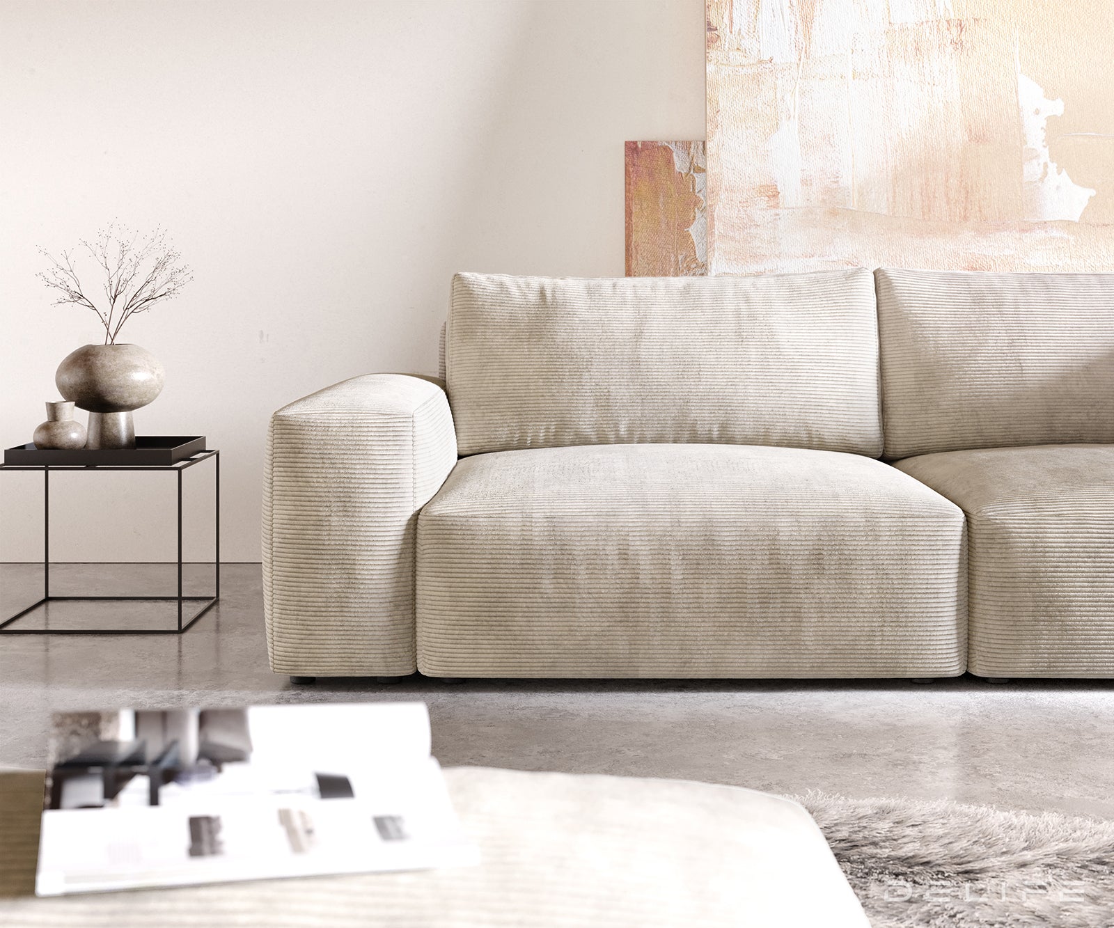 Kavč Lanzo XL 273x125cm, Material: Rebrasta tkanina