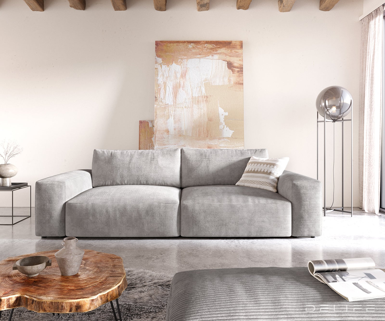 Kavč Lanzo XL 273x125cm, Material: Rebrasta tkanina