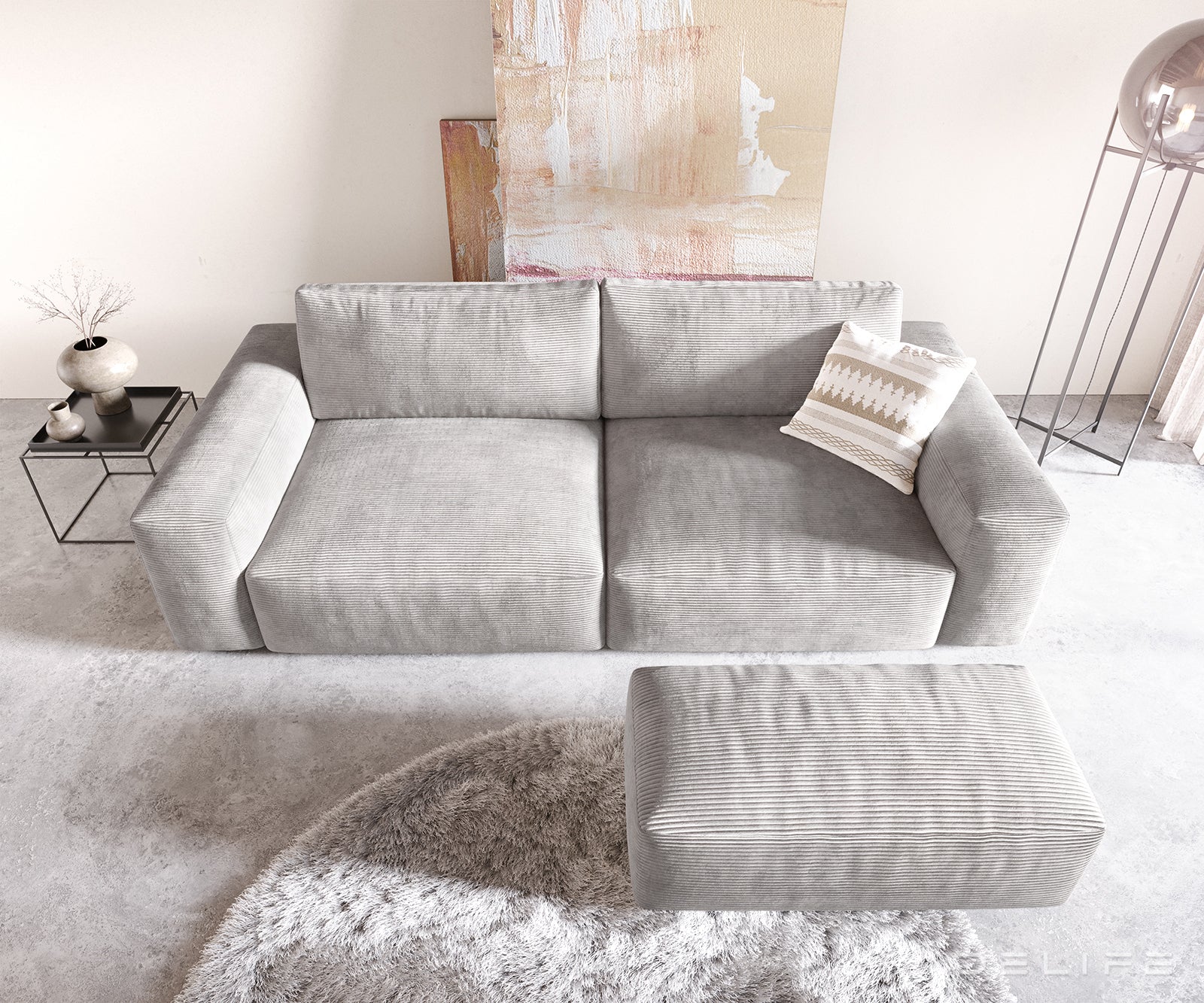 Kavč Lanzo XL 273x125cm, Material: Rebrasta tkanina