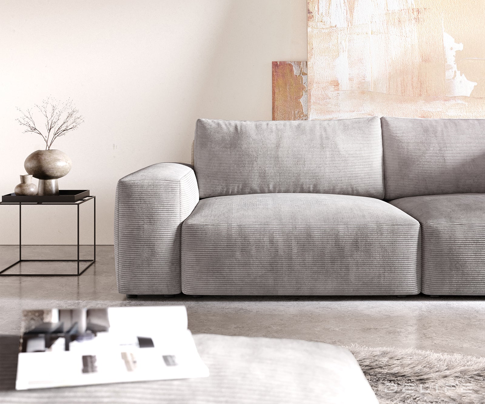 Kavč Lanzo XL 273x125cm, Material: Rebrasta tkanina