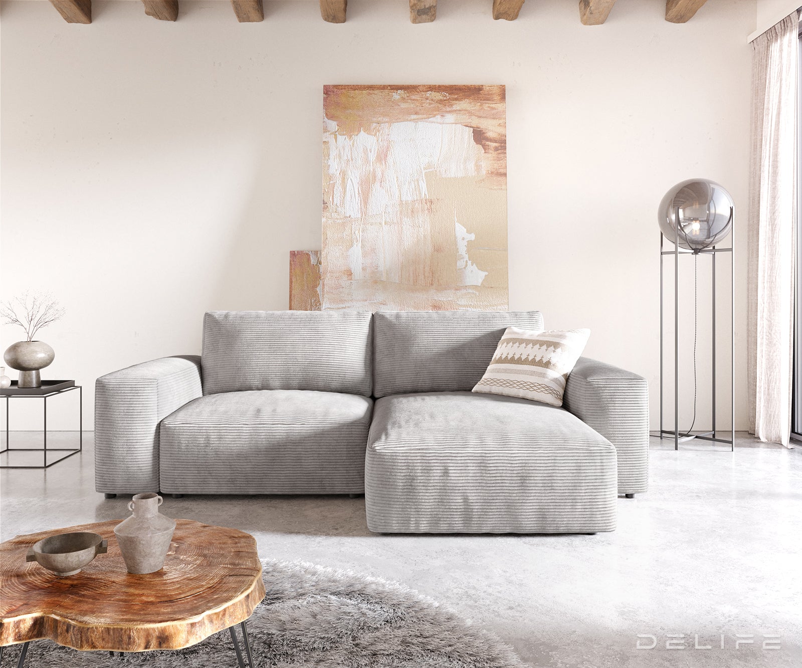 Kotna garnitura Lanzo L 257x156cm, Material: Rebrasta tkanina