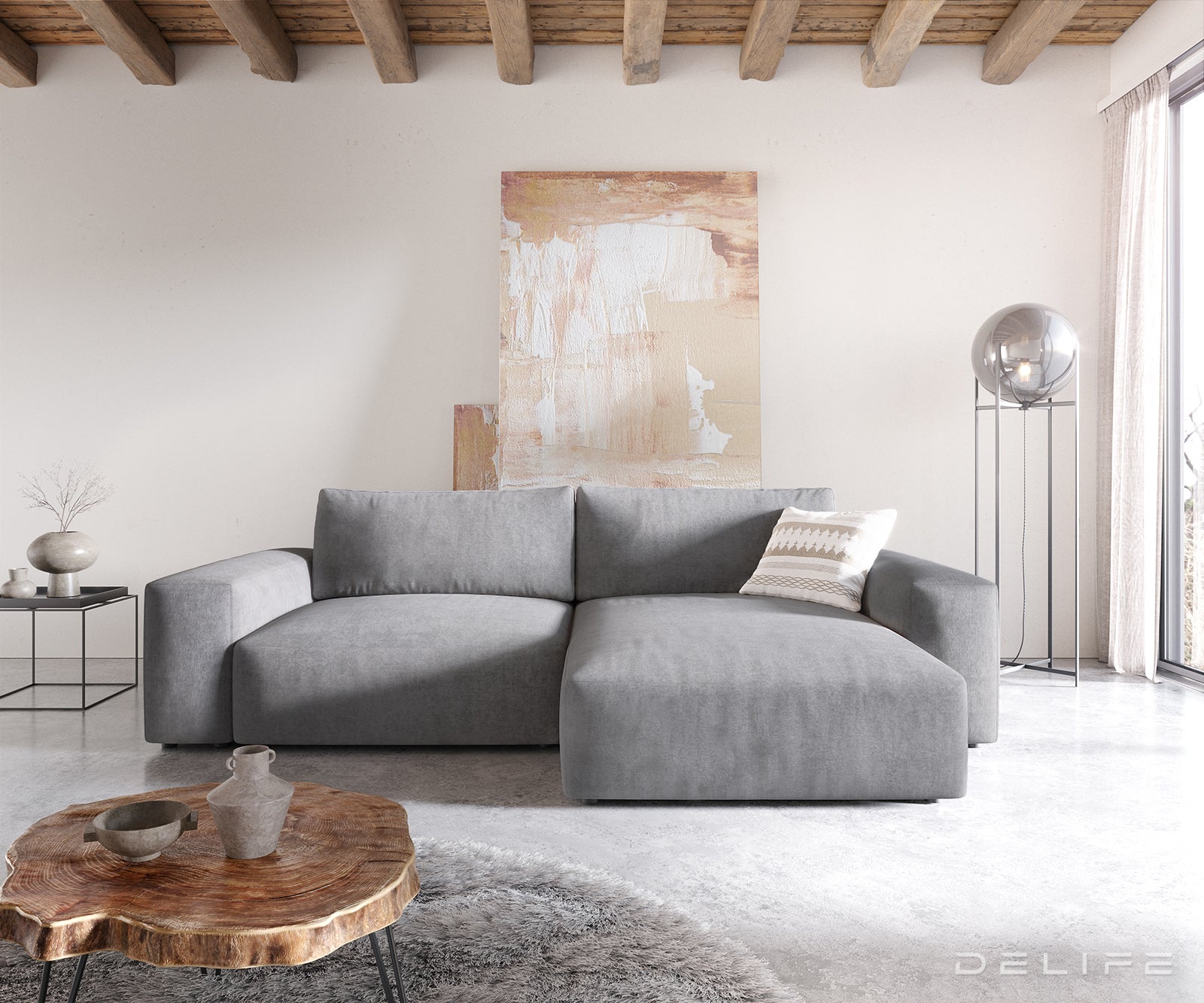 Kotna sedežna garnitura Lanzo XL 380x176x69cm, Material: Mikrofibra