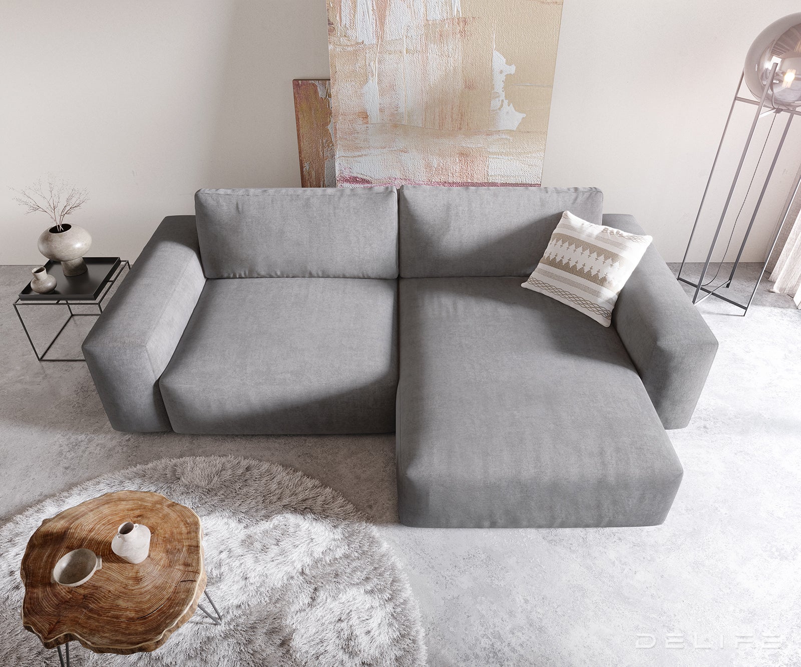 Kotna sedežna garnitura Lanzo XL 380x176x69cm, Material: Mikrofibra