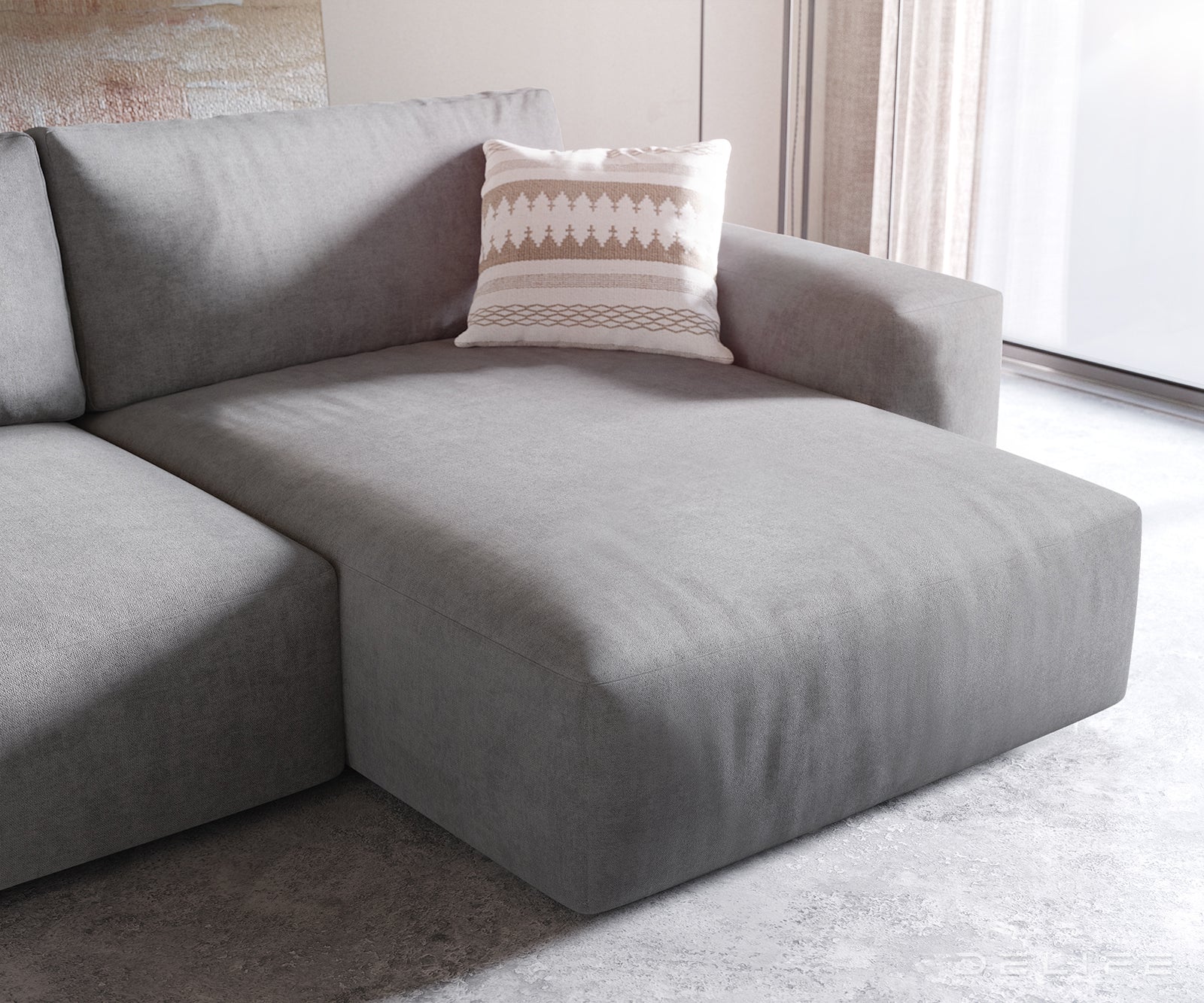 Kotna sedežna garnitura Lanzo XL 380x176x69cm, Material: Mikrofibra