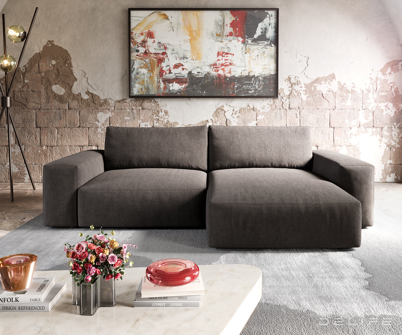 Kotna garnitura Lanzo XL 274x175x69cm, Material: Mikrofibra