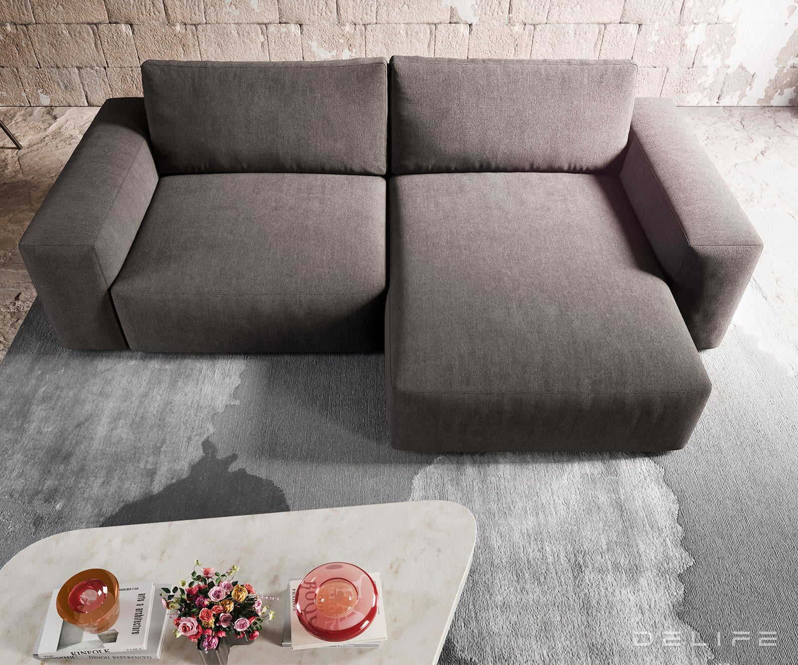 Kotna garnitura Lanzo XL 274x175x69cm, Material: Mikrofibra