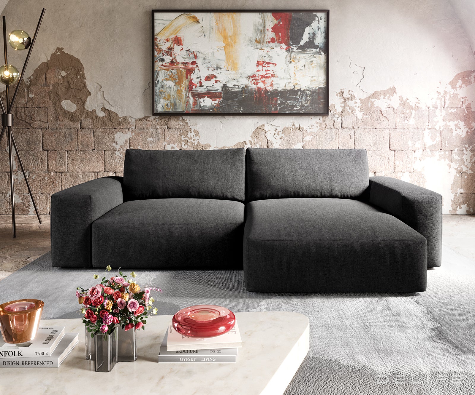 Kotna garnitura Lanzo XL 274x175x69cm, Material: Mikrofibra