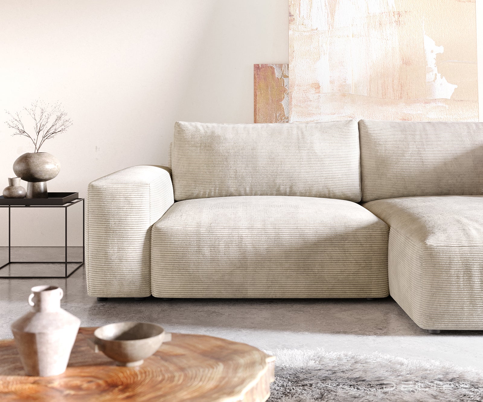 Kotna garnitura Lanzo XL 274x175cm, Material: Rebrasta tkanina