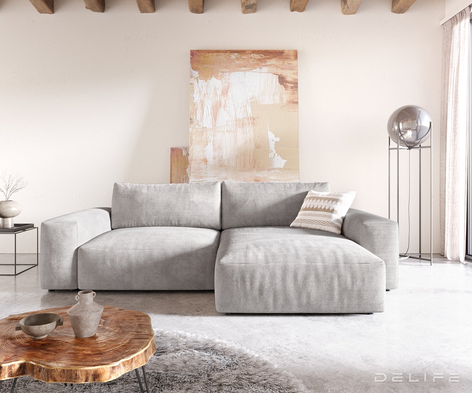 Kotna garnitura Lanzo XL 274x175cm, Material: Rebrasta tkanina