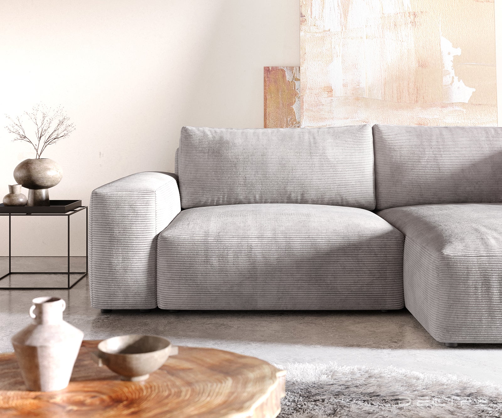 Kotna garnitura Lanzo XL 274x175cm, Material: Rebrasta tkanina