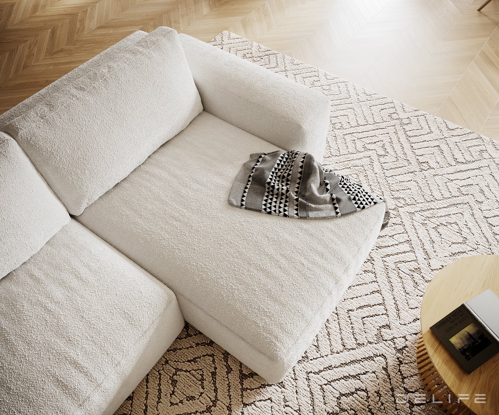 Kotna garnitura Lanzo XL 274x175cm, Material: Bukle