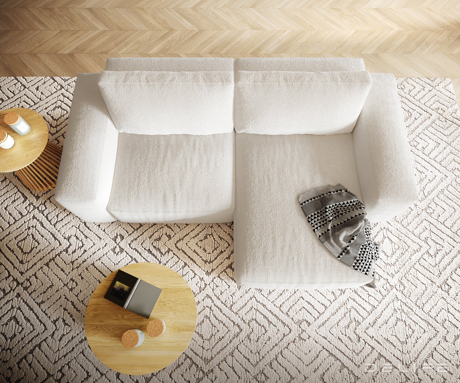 Kotna garnitura Lanzo XL 274x175cm, Material: Bukle