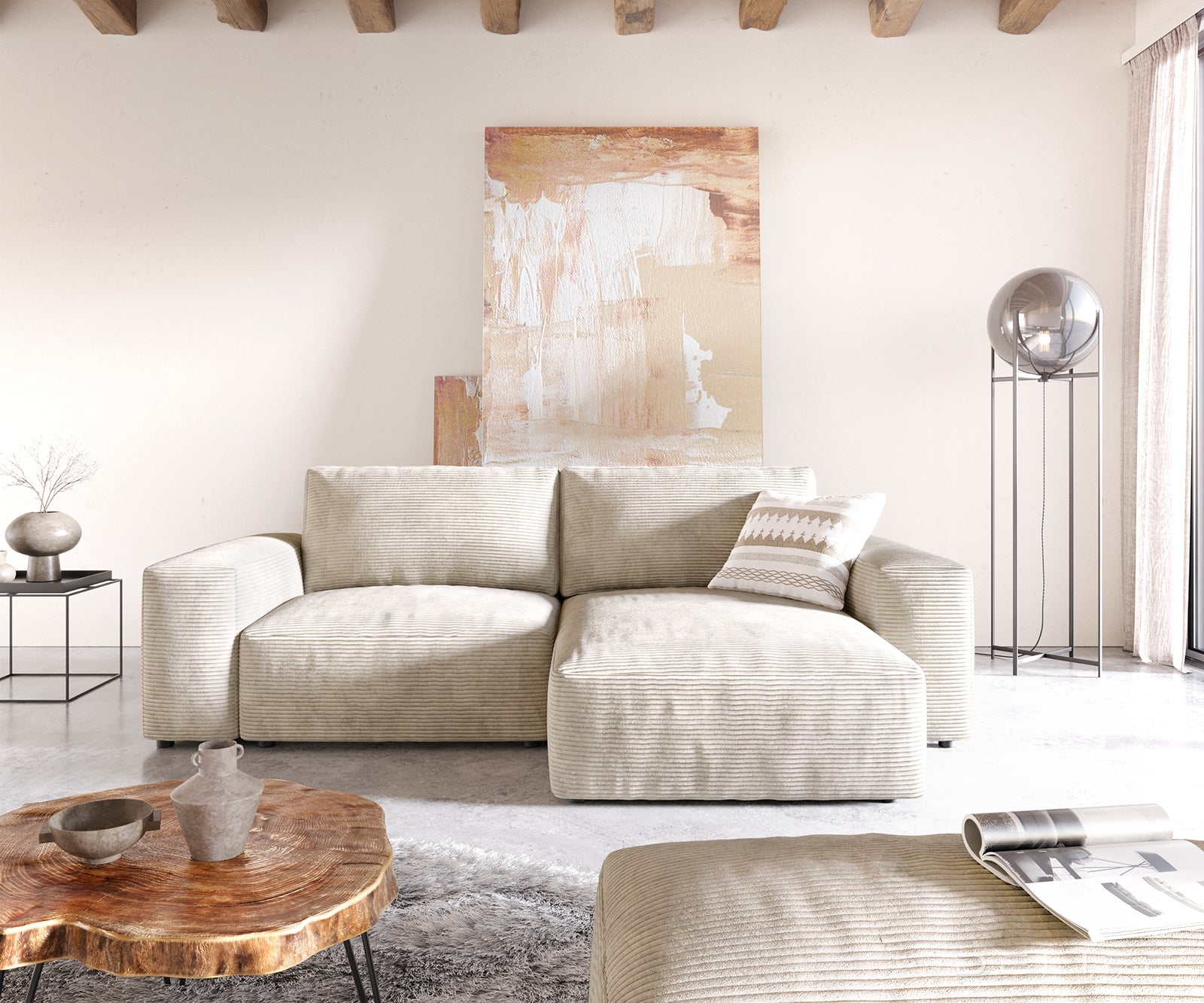 Kotna garnitura Lanzo L 257x156cm, Material: Rebrasta tkanina