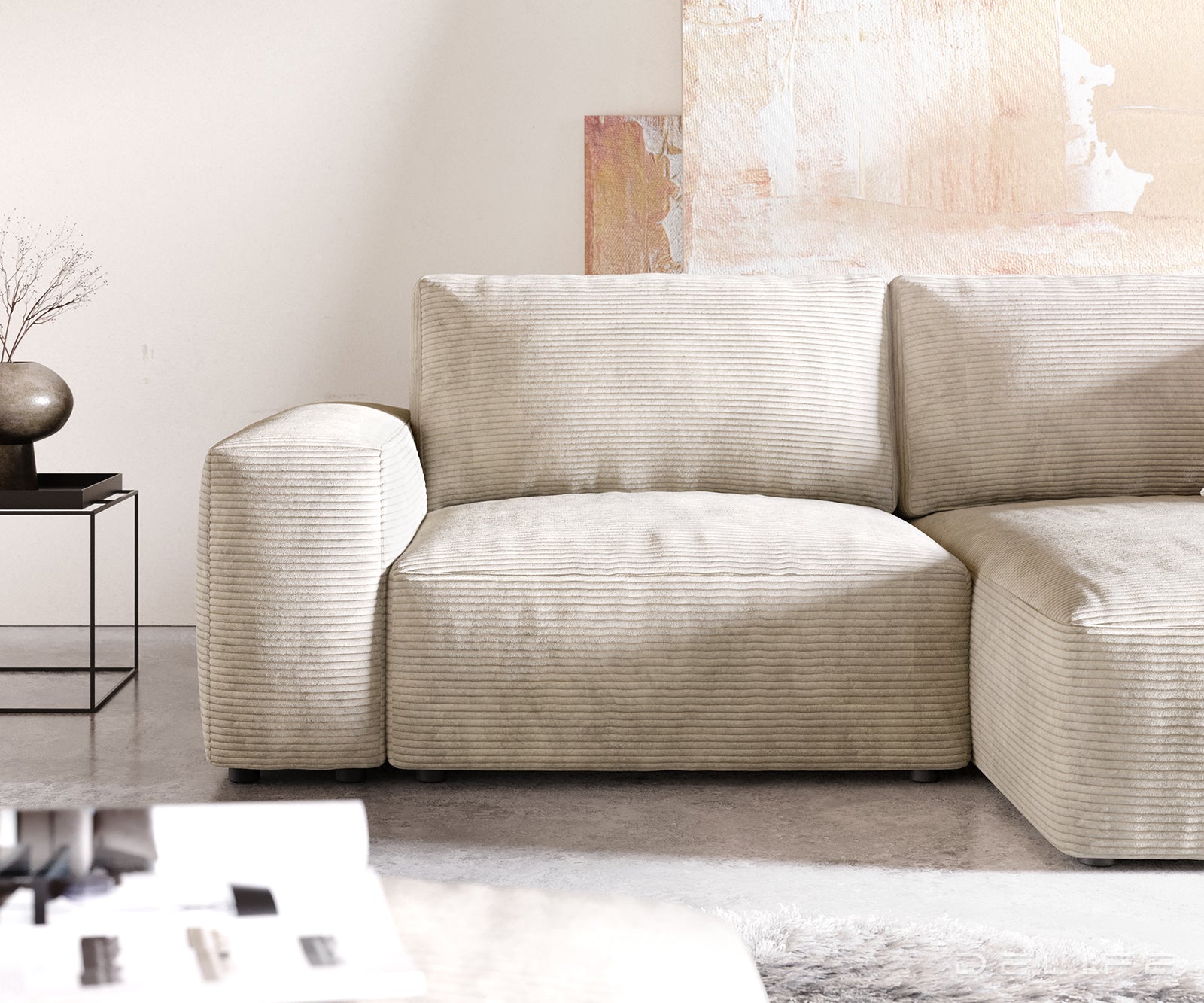 Kotna garnitura Lanzo L 257x156cm, Material: Rebrasta tkanina