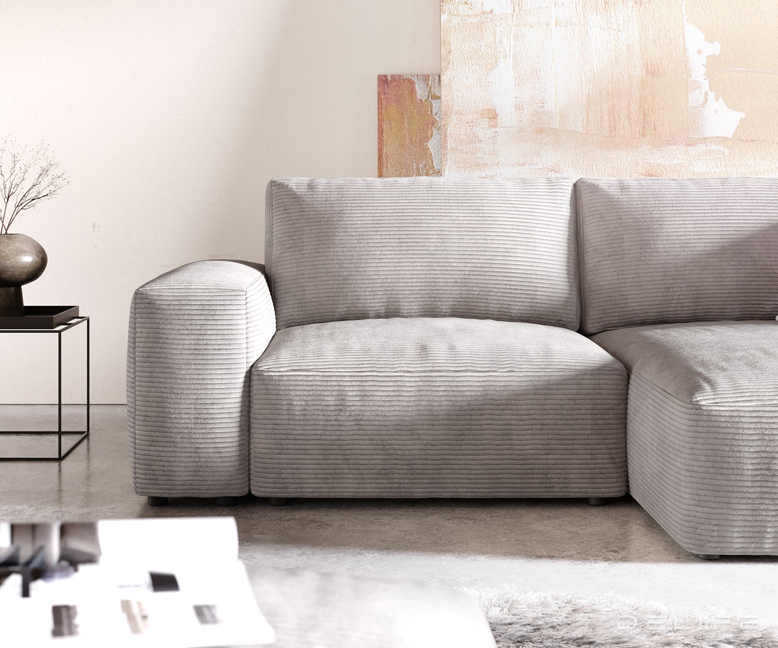 Kotna garnitura Lanzo L 257x156cm, Material: Rebrasta tkanina