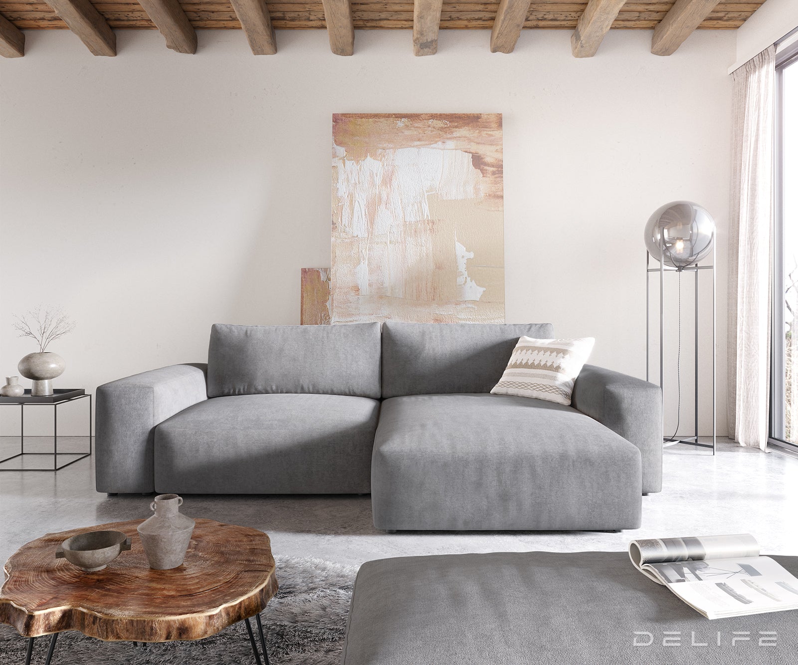 Kotna garnitura Lanzo XL 274x175x69cm, Material: Mikrofibra