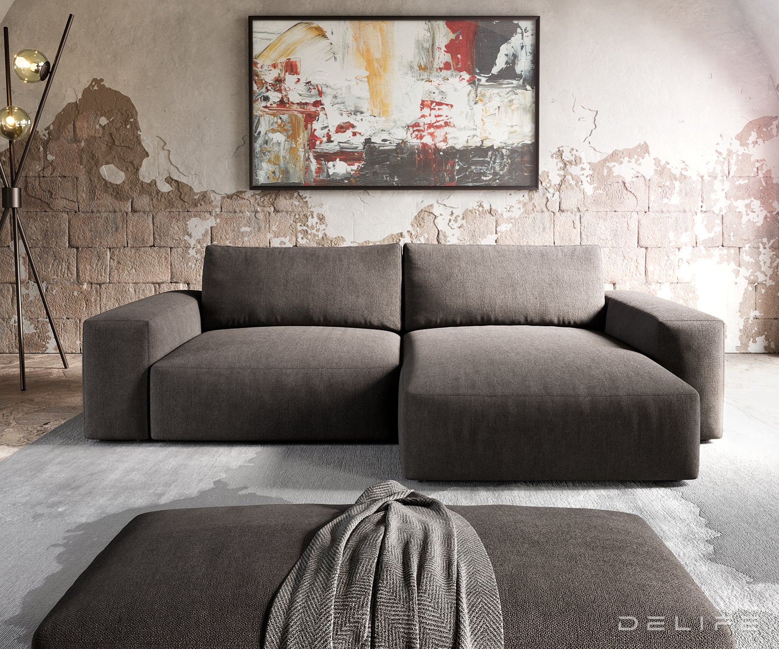 Kotna garnitura Lanzo XL 274x175x69cm, Material: Mikrofibra