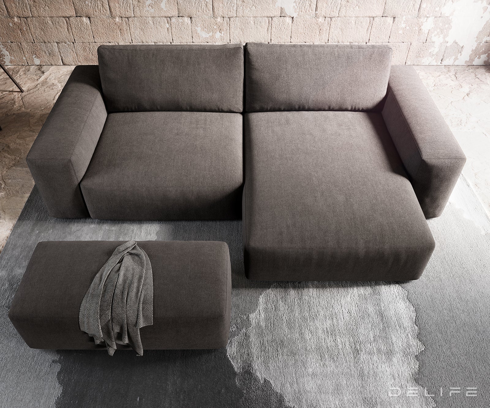 Kotna garnitura Lanzo XL 274x175x69cm, Material: Mikrofibra