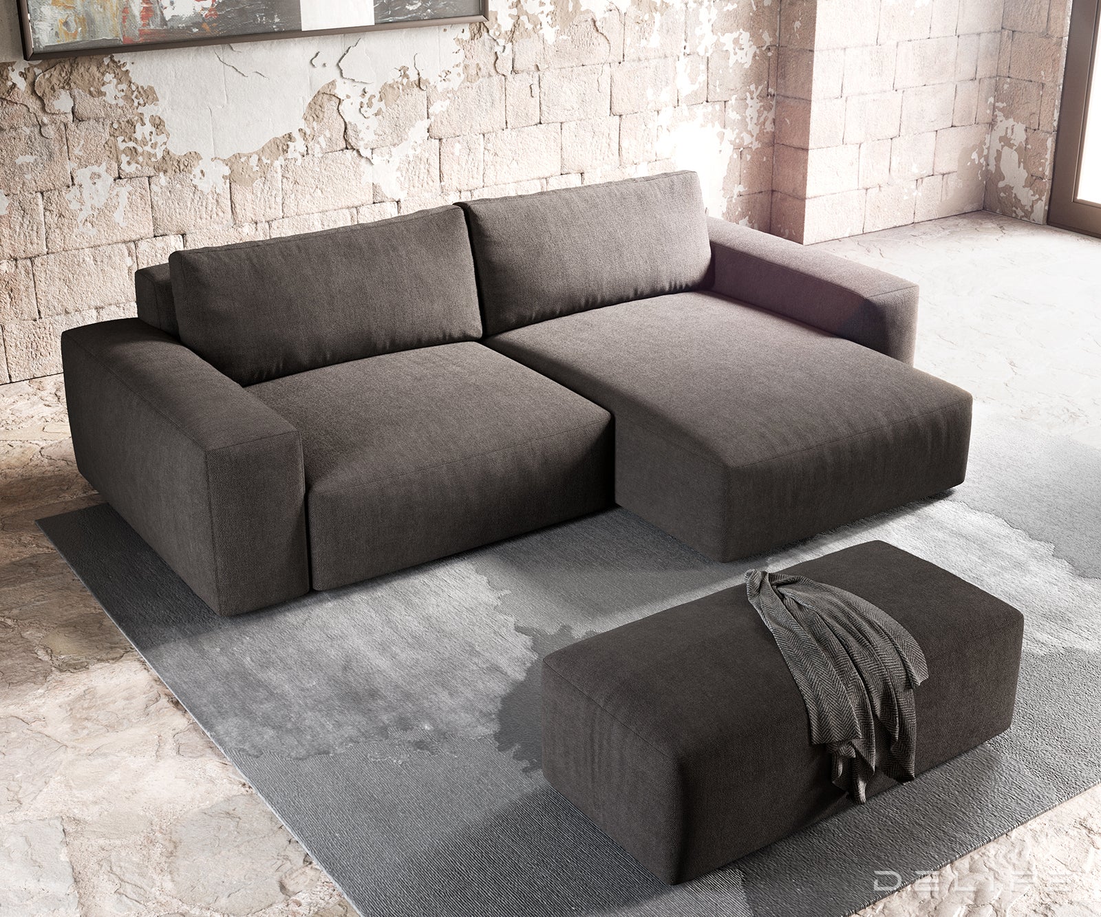 Kotna garnitura Lanzo XL 274x175x69cm, Material: Mikrofibra