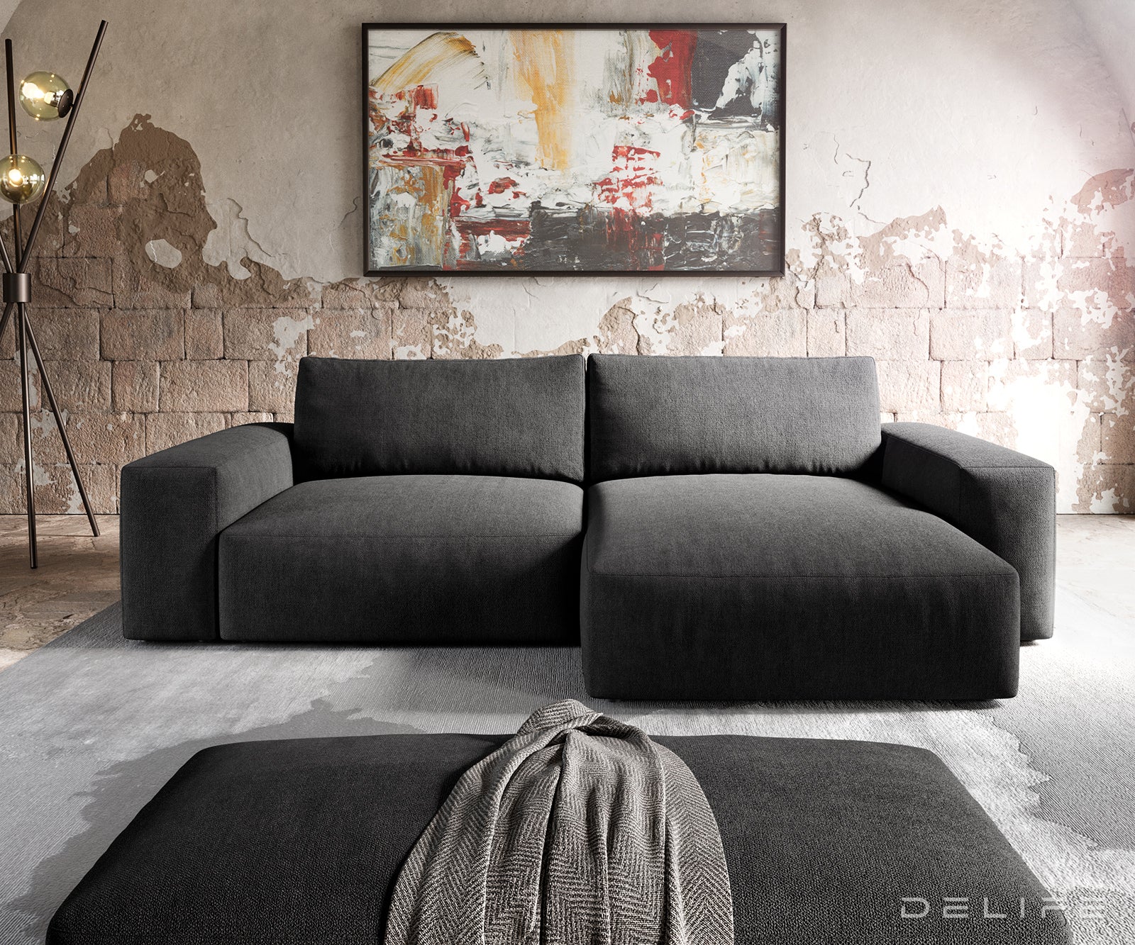 Kotna garnitura Lanzo XL 274x175x69cm, Material: Mikrofibra