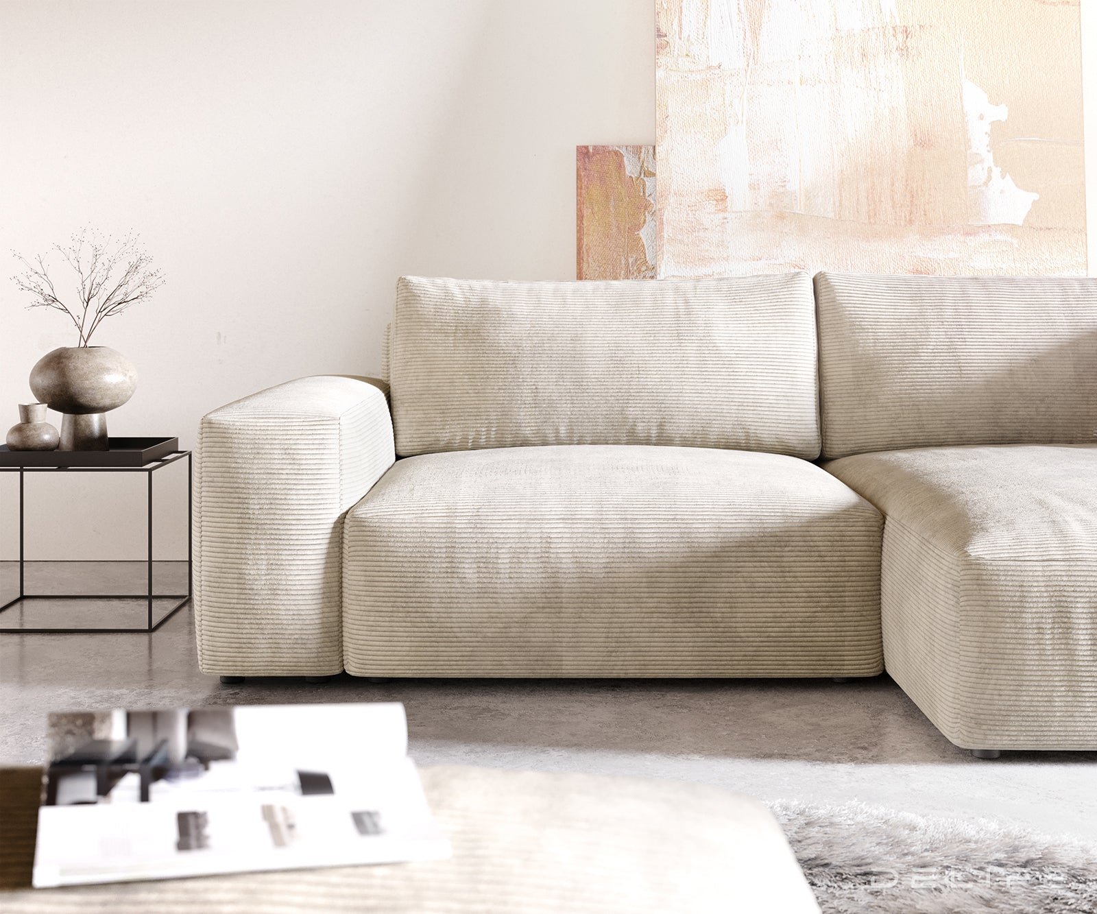 Kotna garnitura Lanzo XL 274x175cm, Material: Rebrasta tkanina