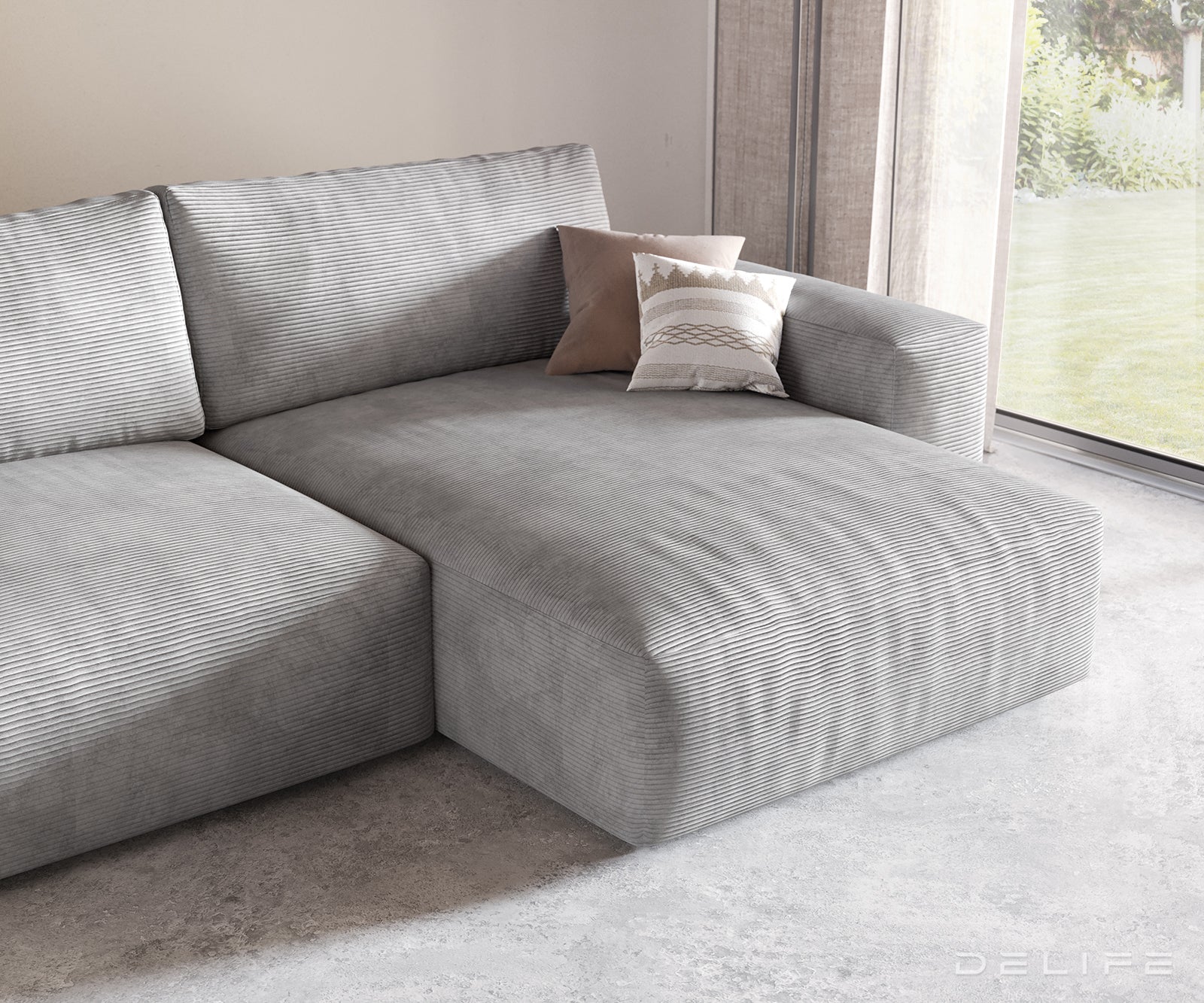 Kotna garnitura Lanzo XL 380x176cm, Material: Rebrasta tkanina