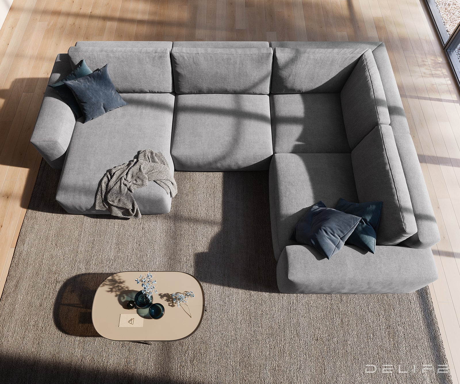 Velika kotna sedežna garnitura Lanzo XL 364x258cm, Material: Mikrofibra